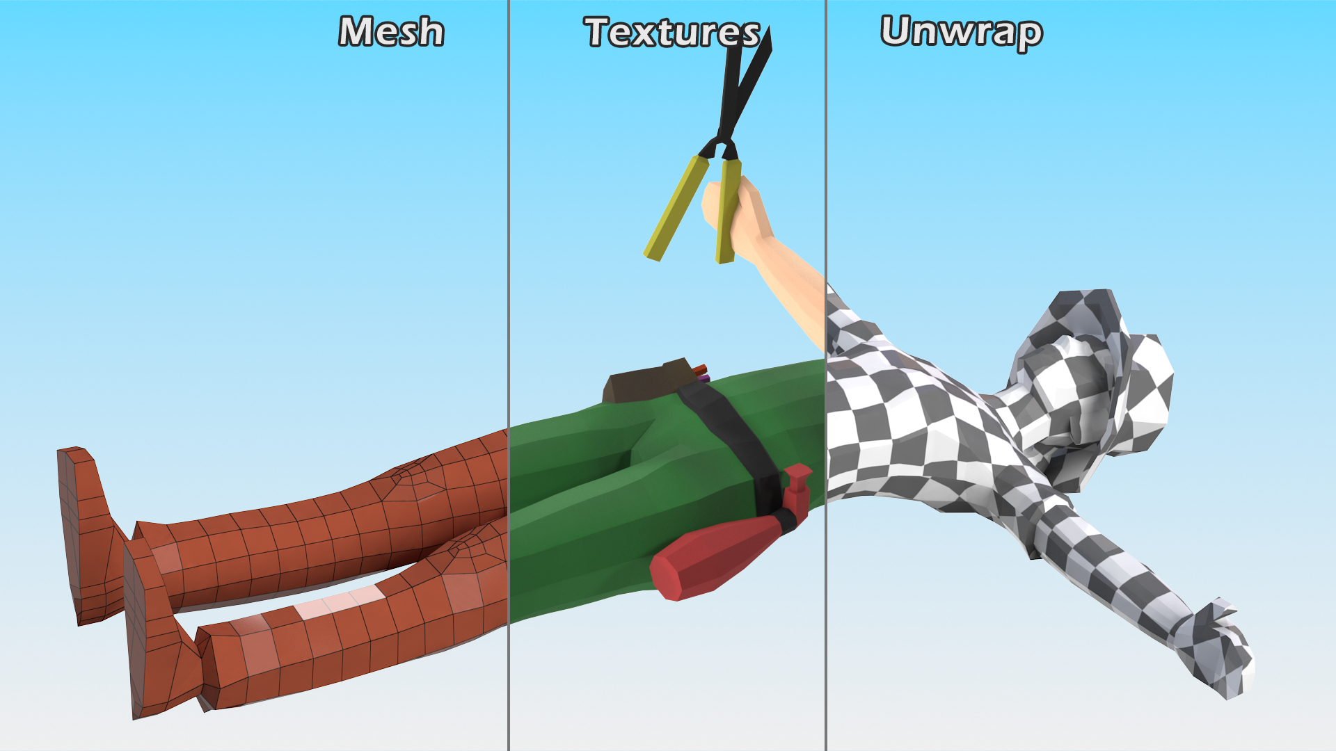 Gardener Low Poly Rigged 3D model