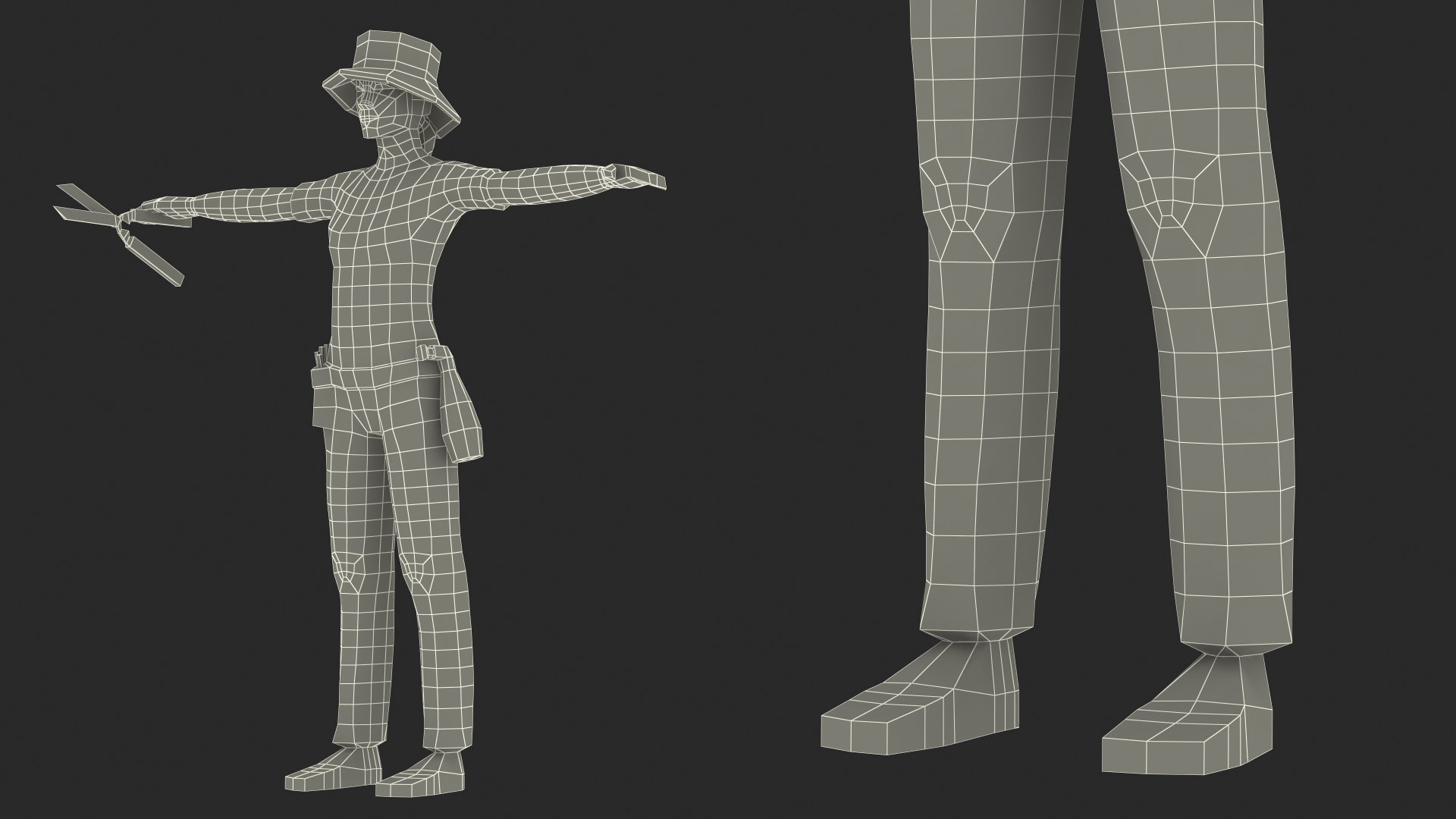 Gardener Low Poly Rigged 3D model