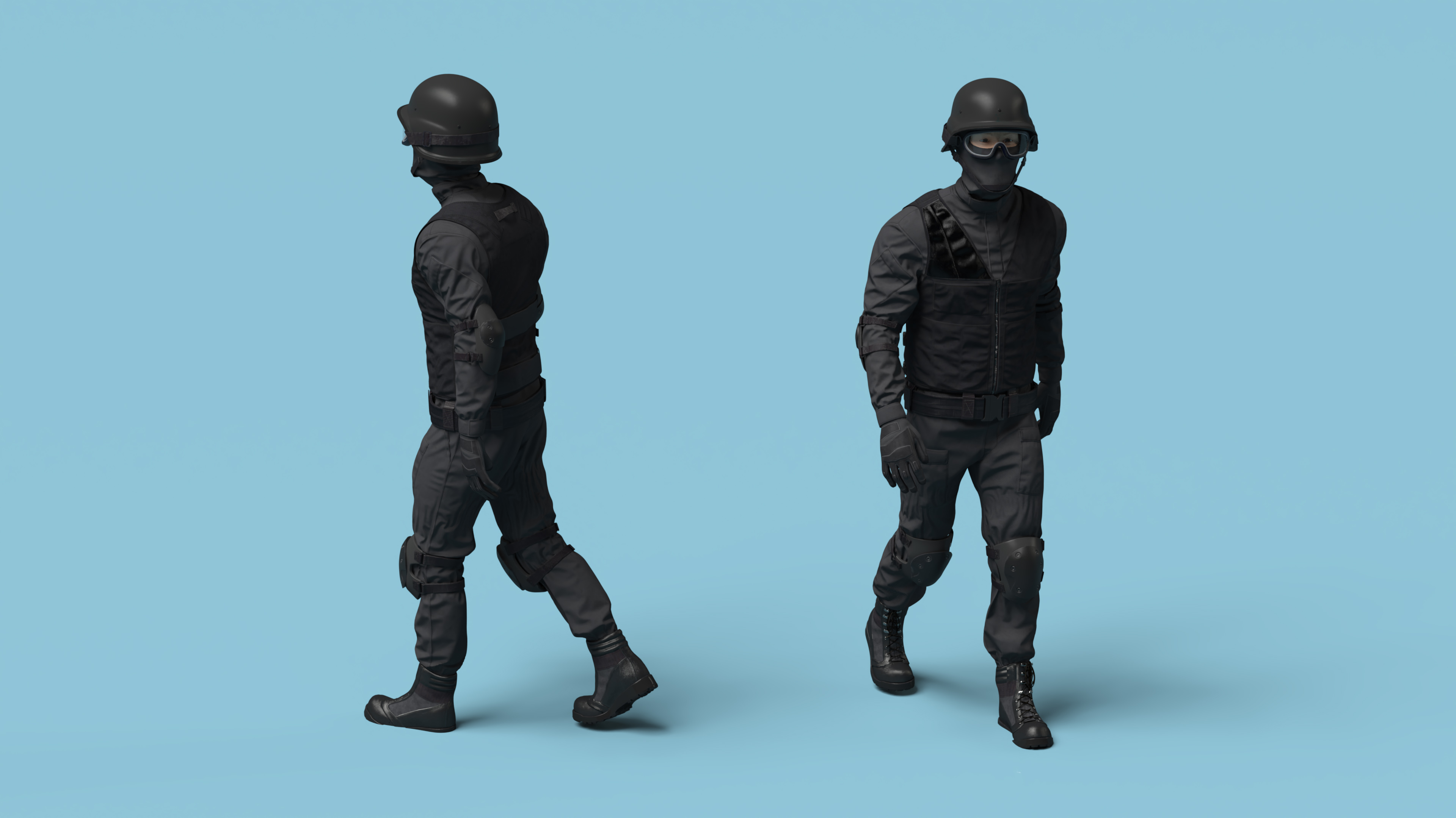 Tactical SWAT Officer Rigged for Maya 3D