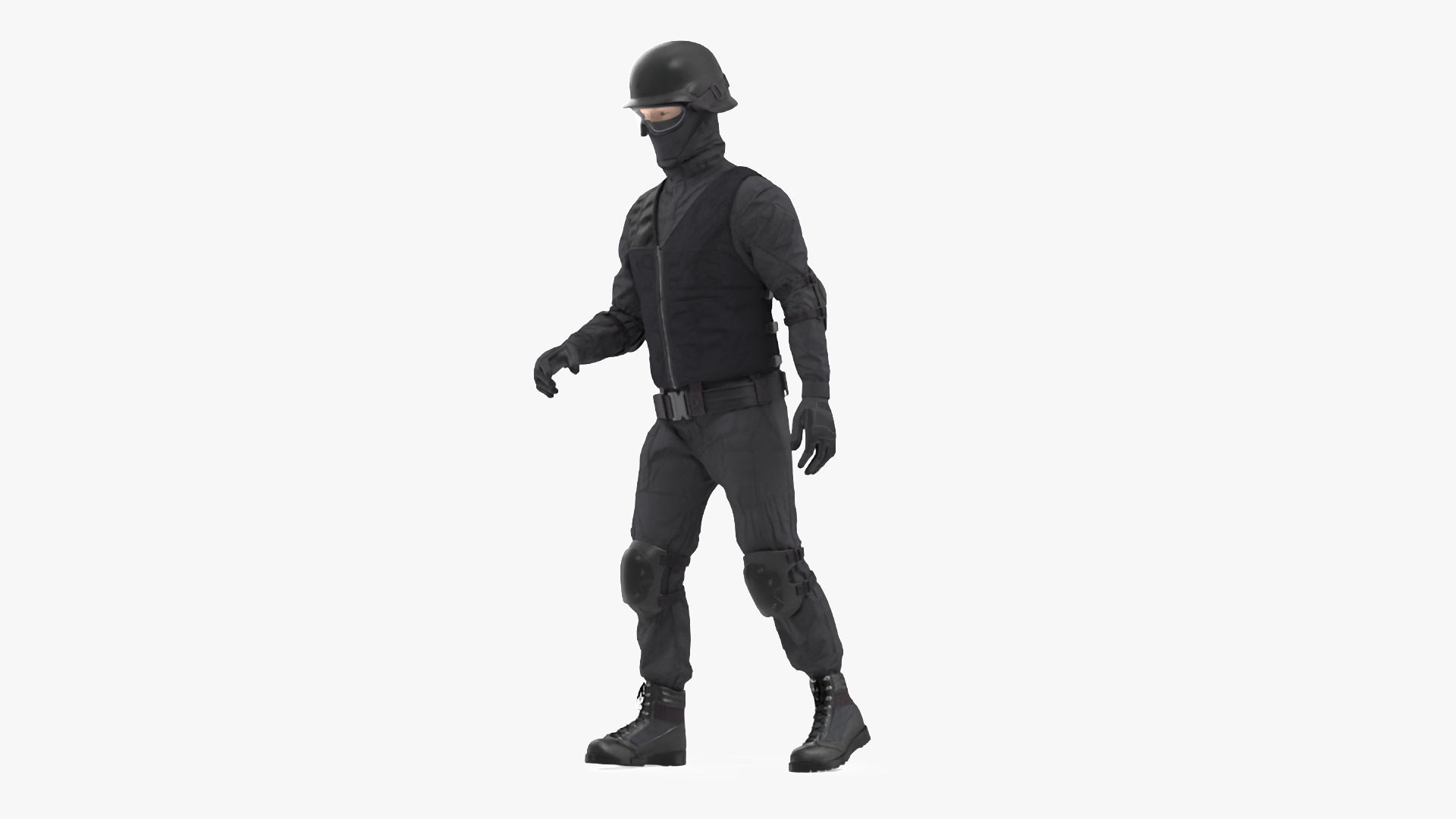 Tactical SWAT Officer Rigged for Maya 3D