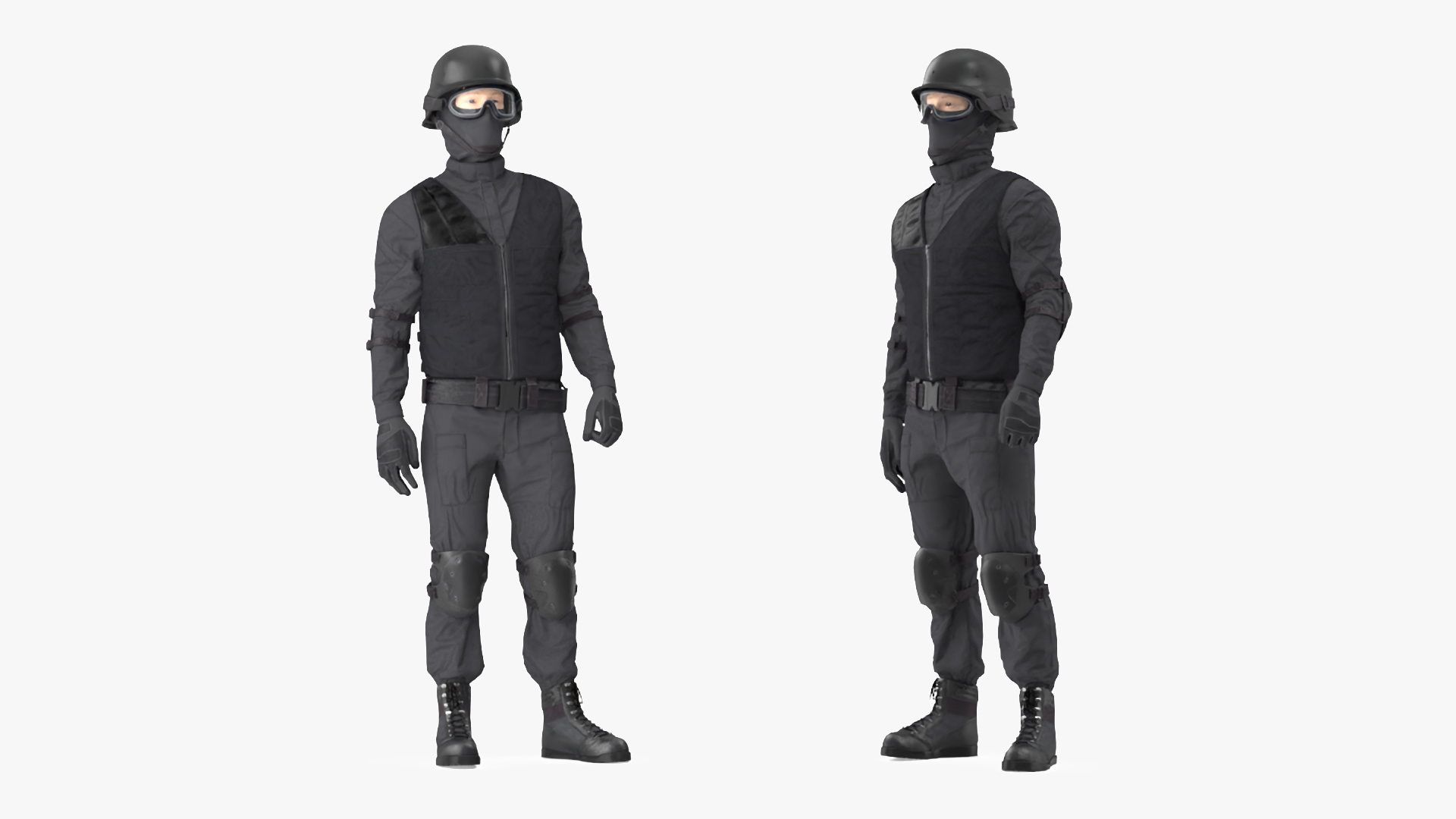 Tactical SWAT Officer Rigged for Maya 3D