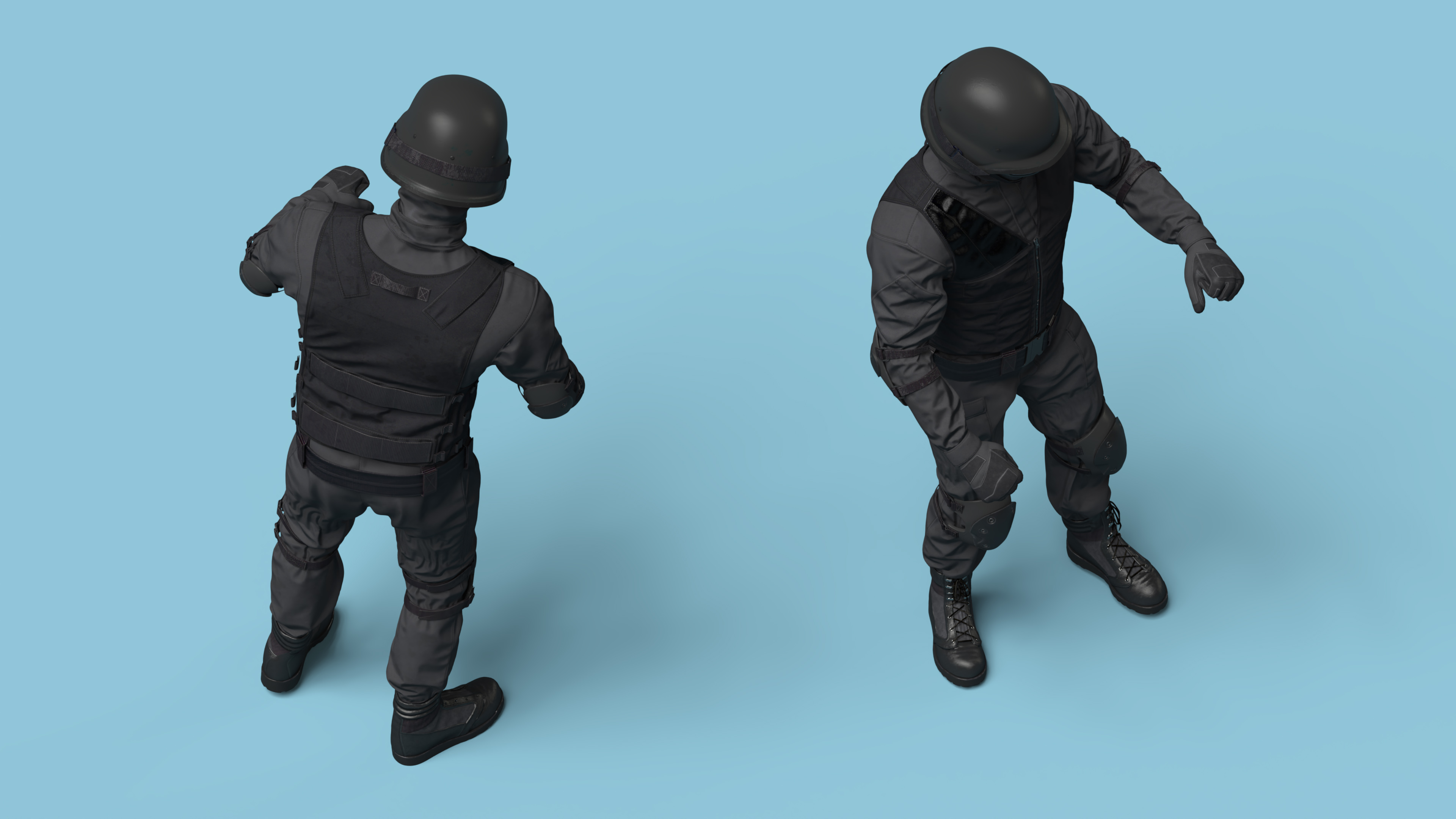 Tactical SWAT Officer Rigged for Maya 3D