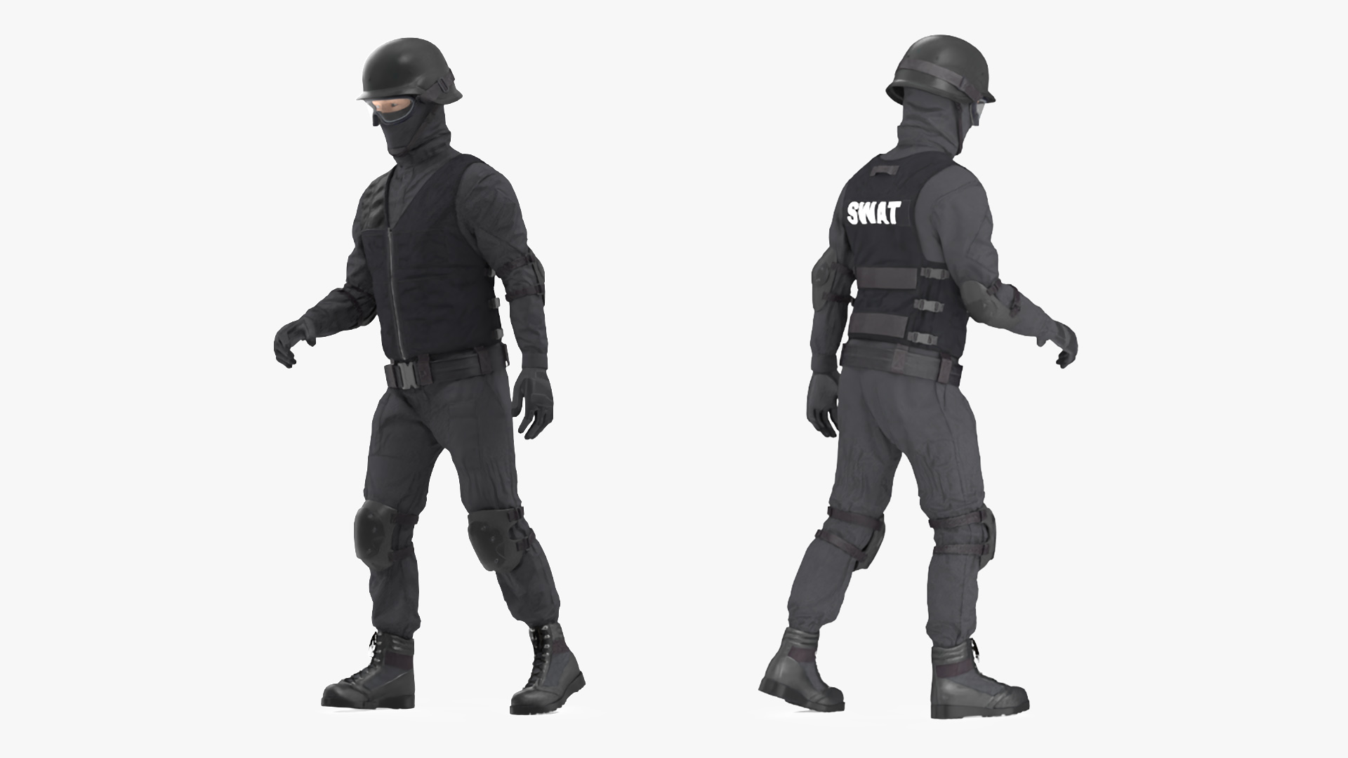 Tactical SWAT Officer Rigged for Maya 3D