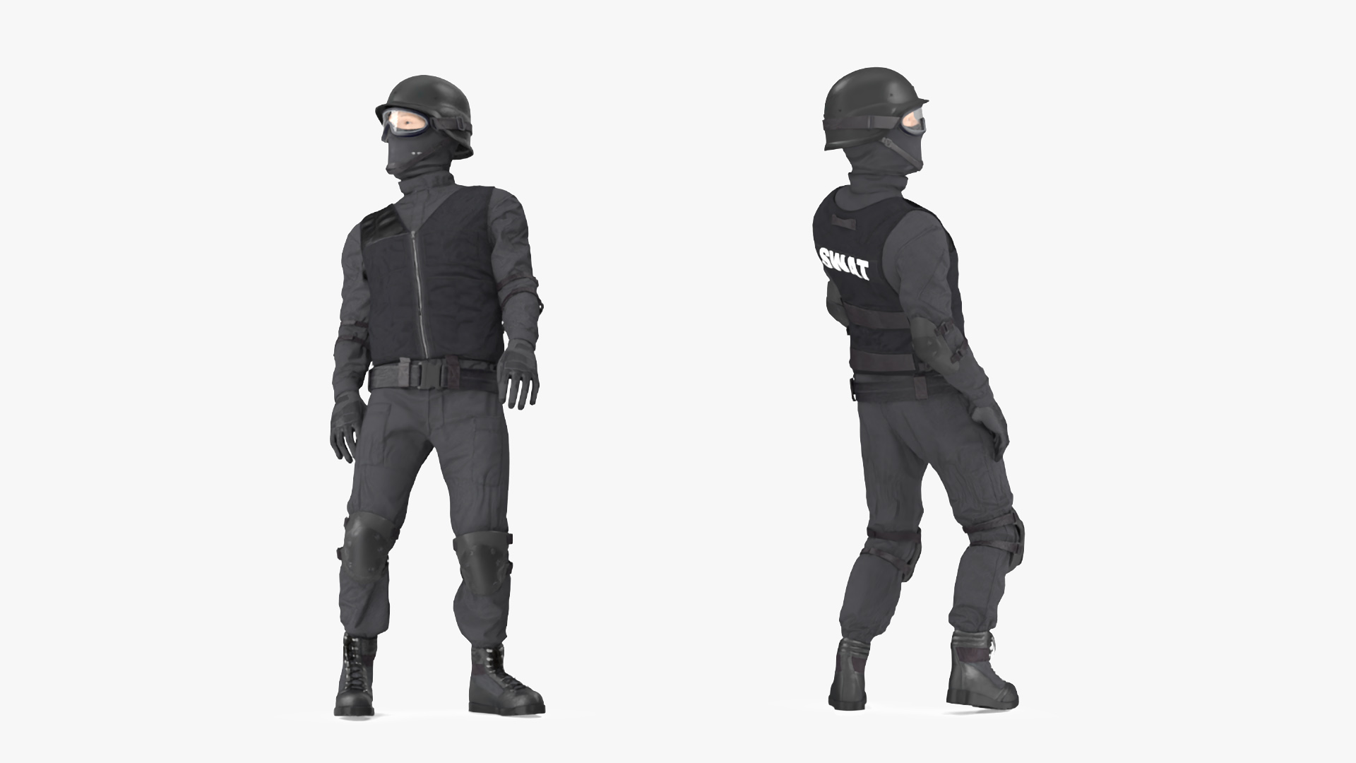 Tactical SWAT Officer Rigged for Maya 3D