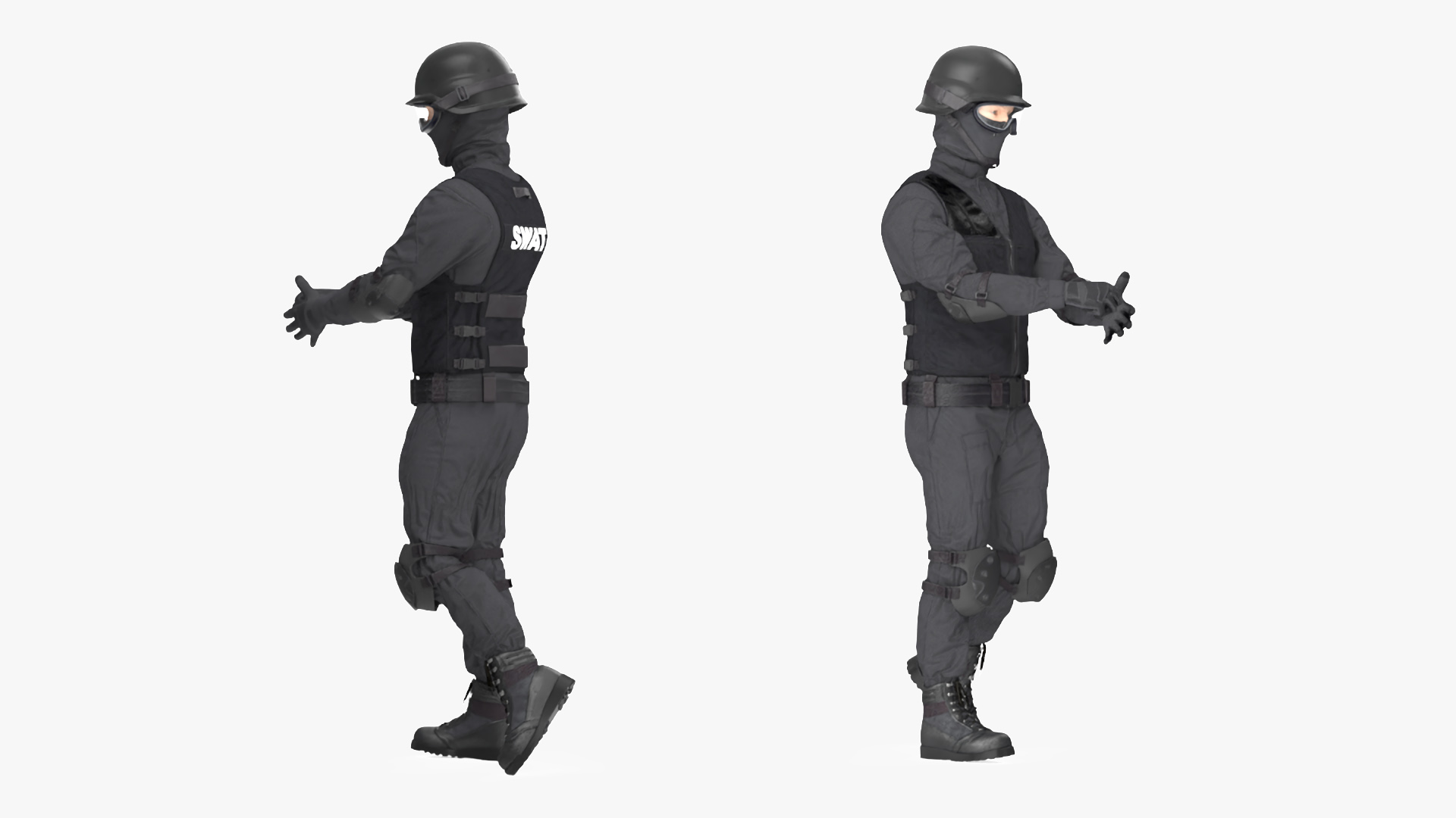 Tactical SWAT Officer Rigged for Maya 3D