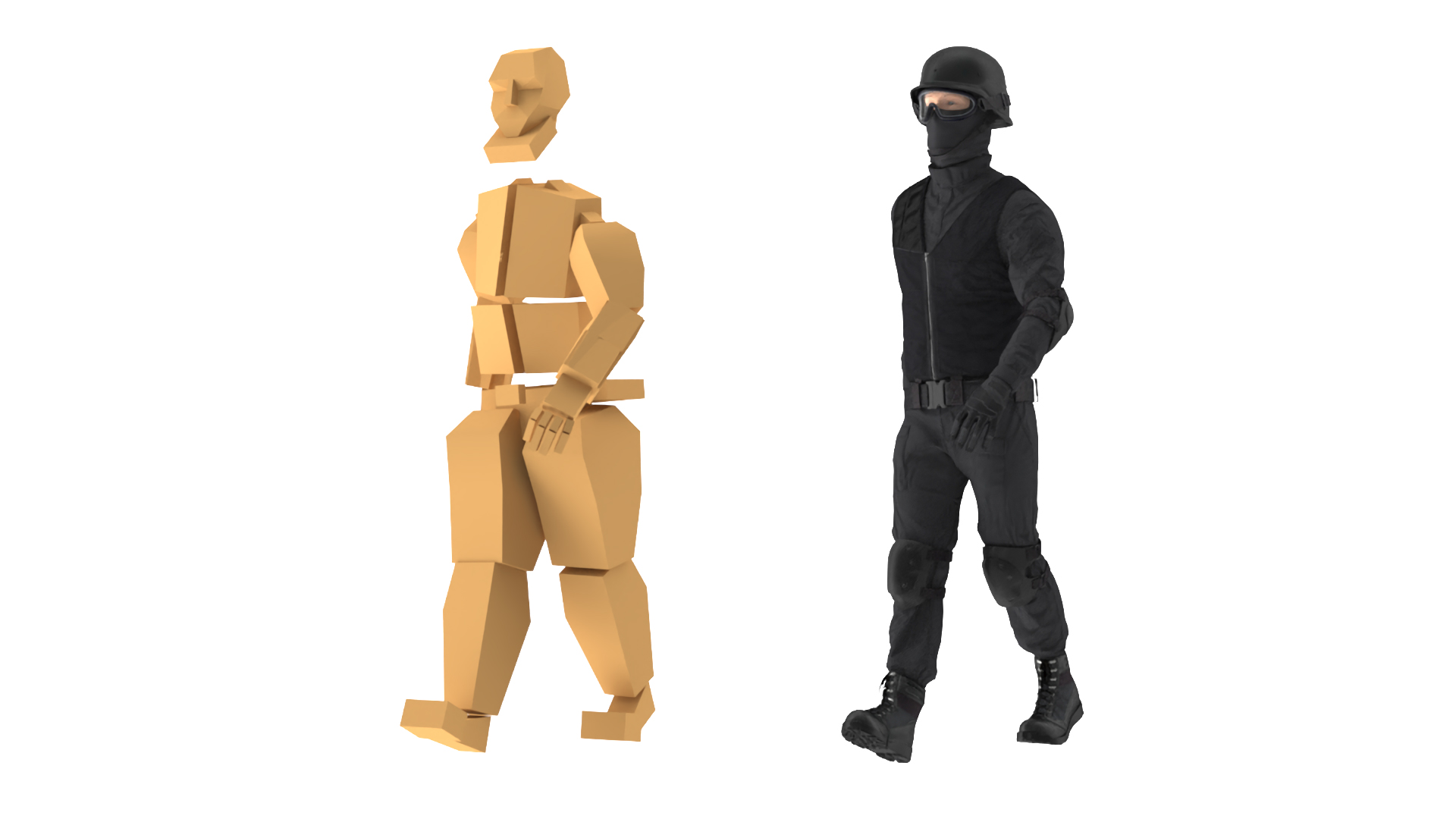 Tactical SWAT Officer Rigged for Maya 3D