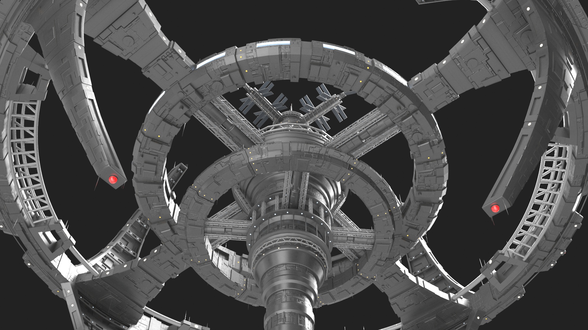 Futuristic Space Station 3D model