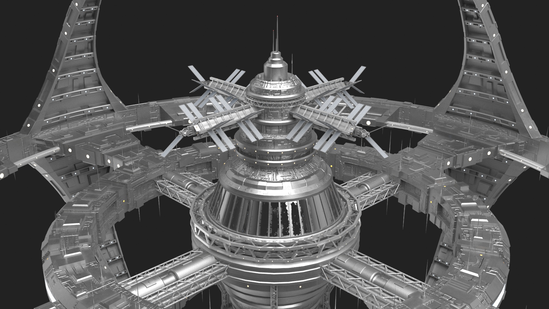 Futuristic Space Station 3D model