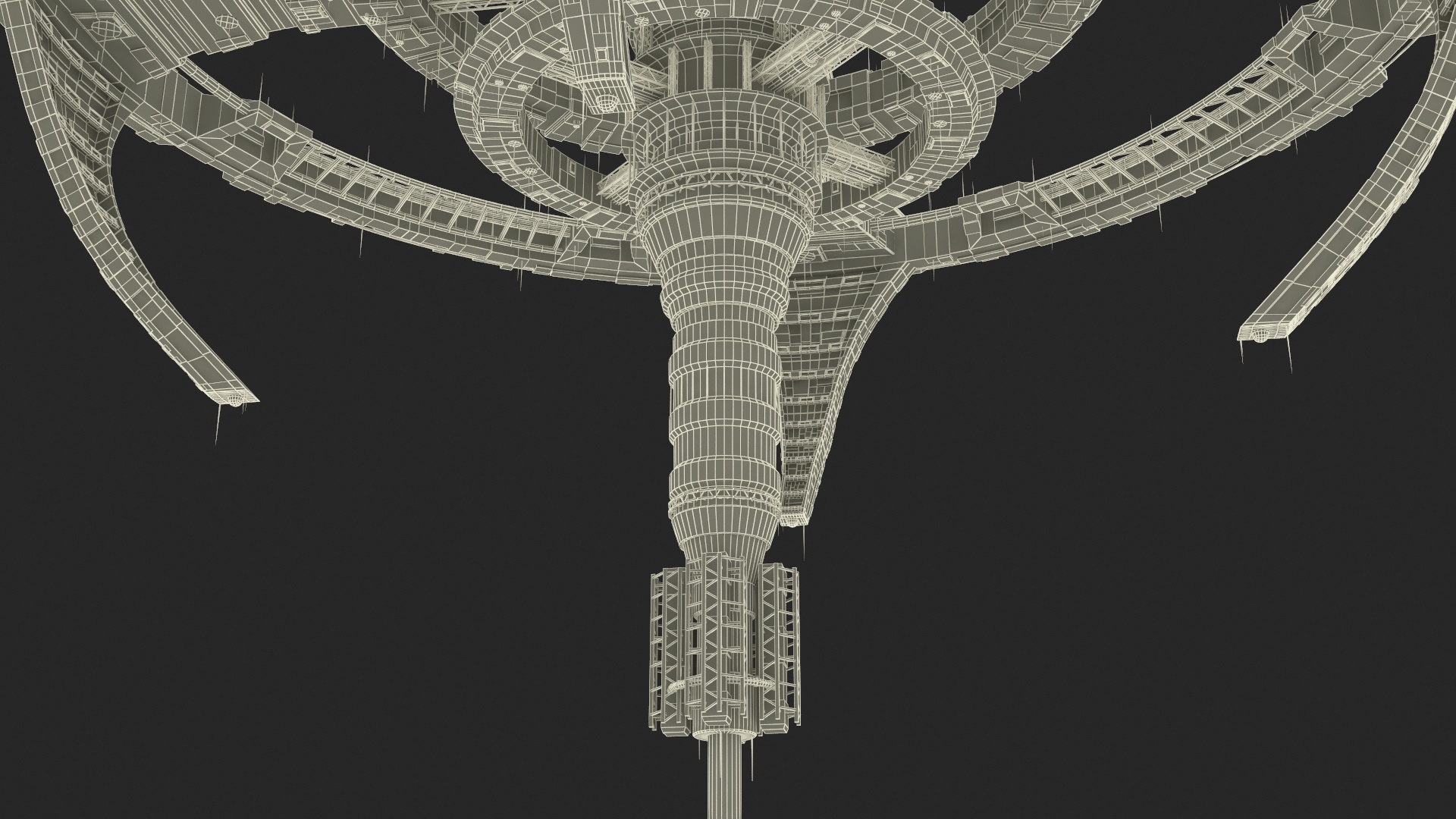 Futuristic Space Station 3D model