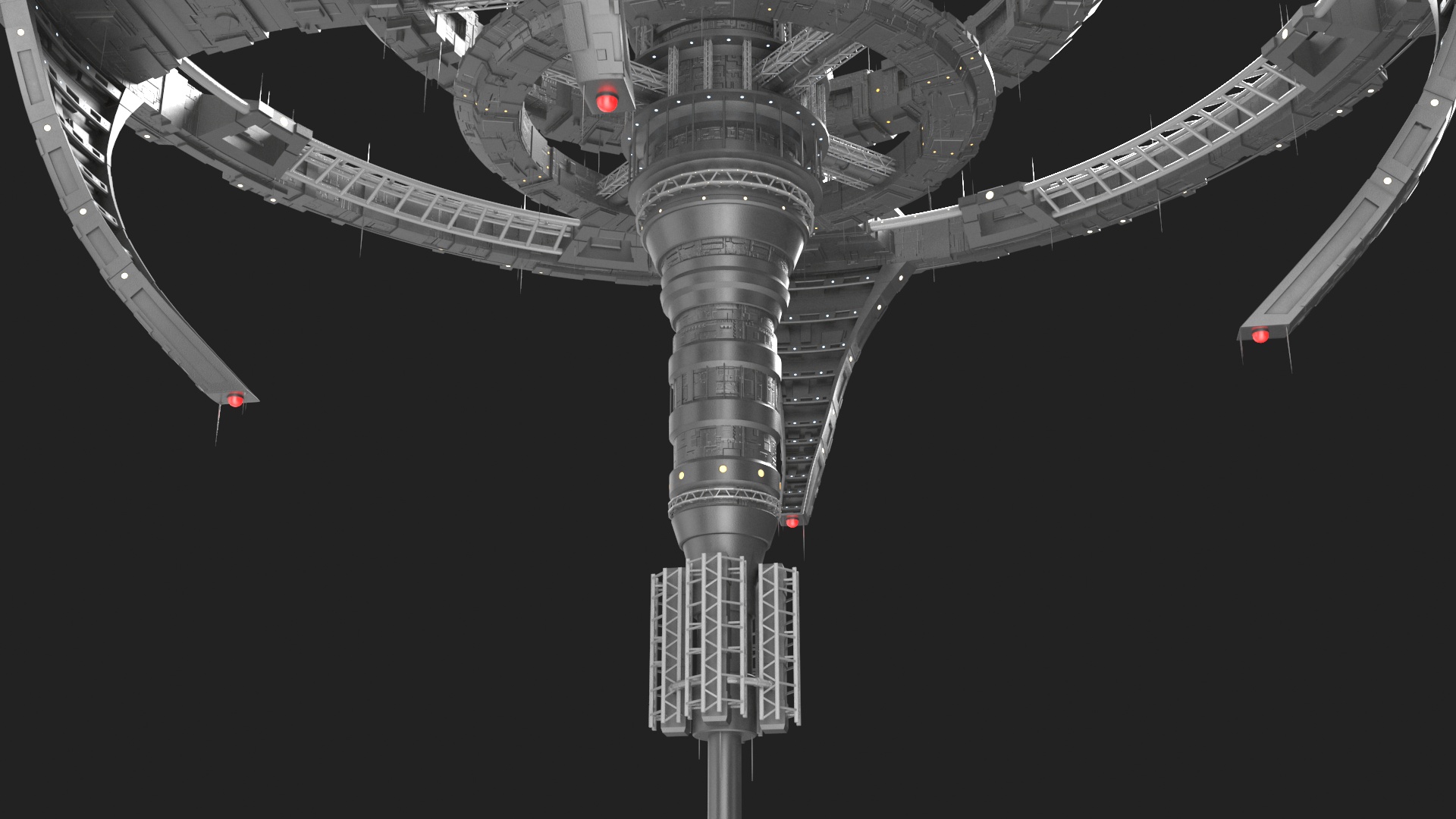 Futuristic Space Station 3D model