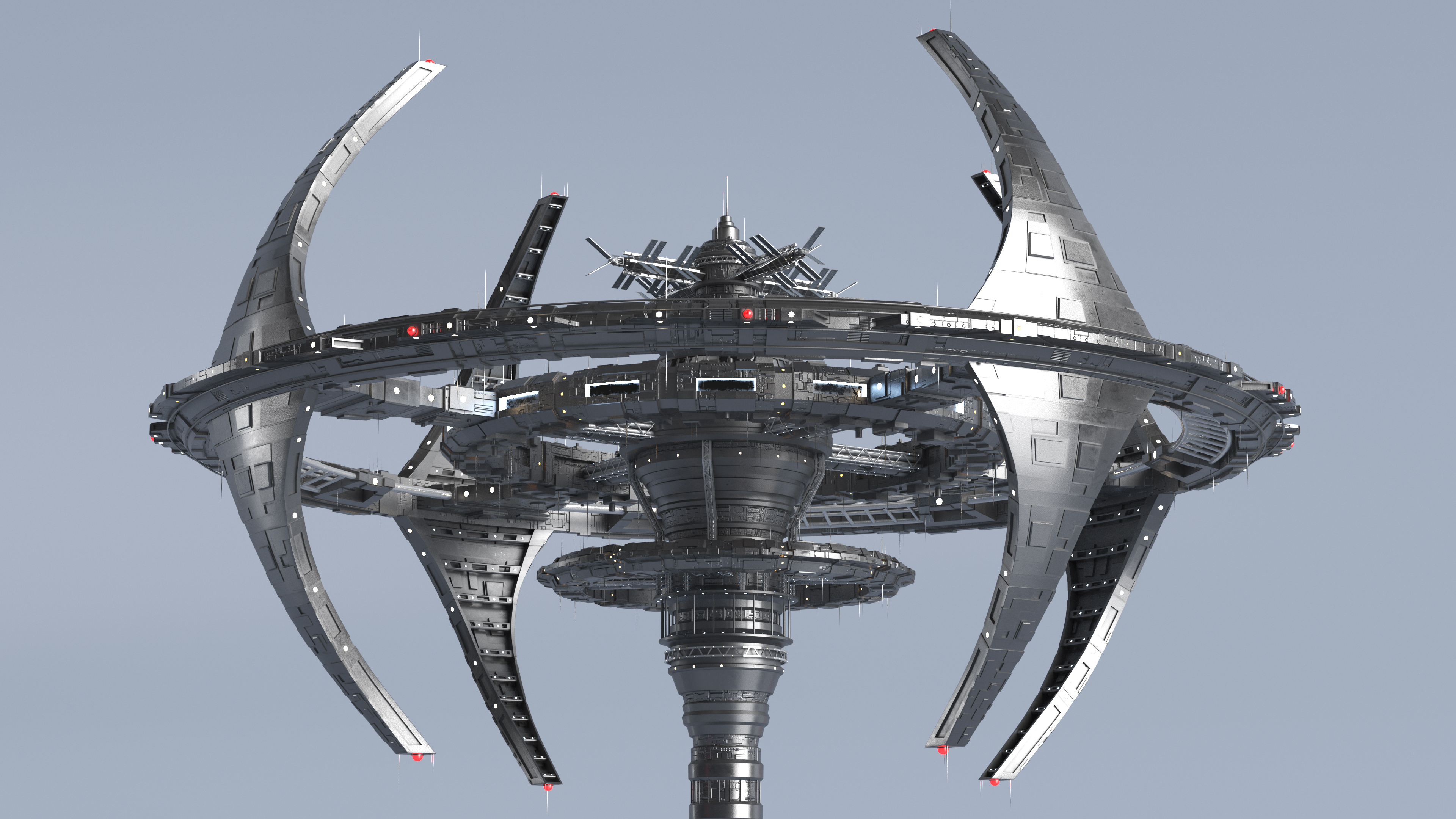 Futuristic Space Station 3D model