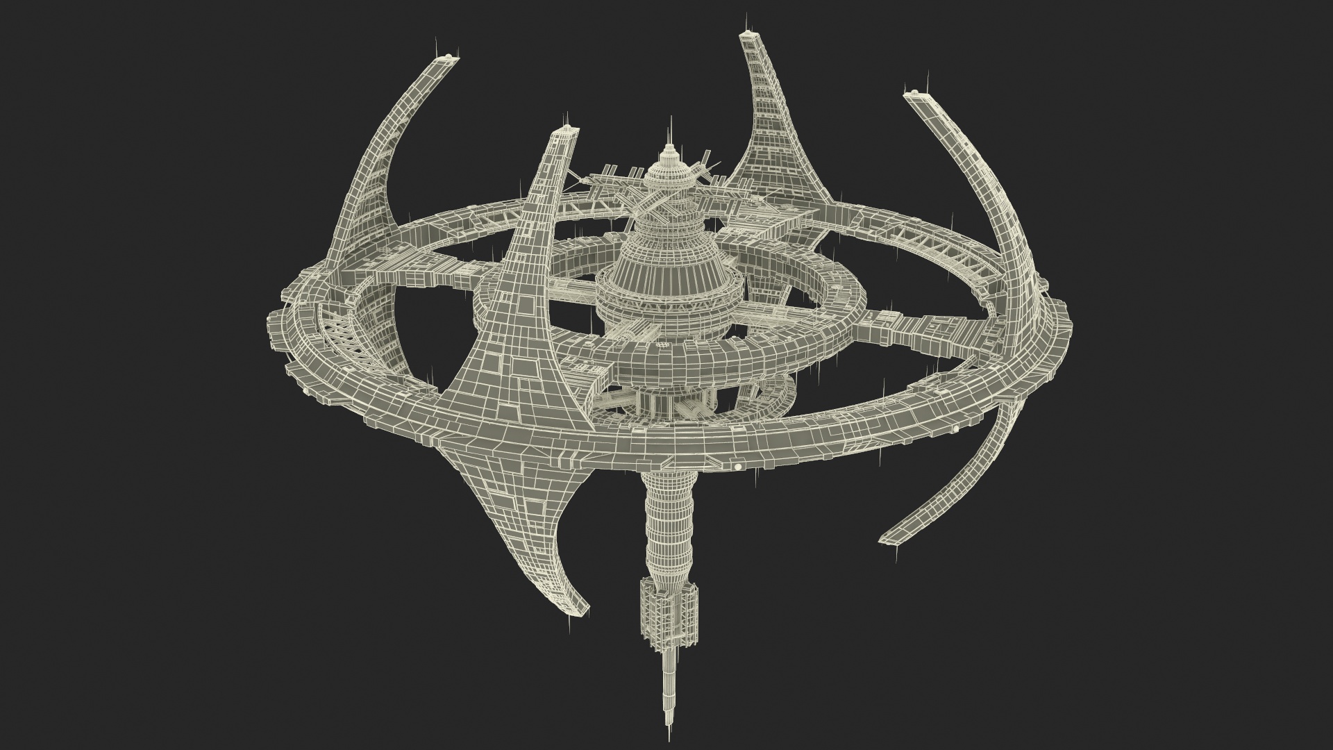 Futuristic Space Station 3D model