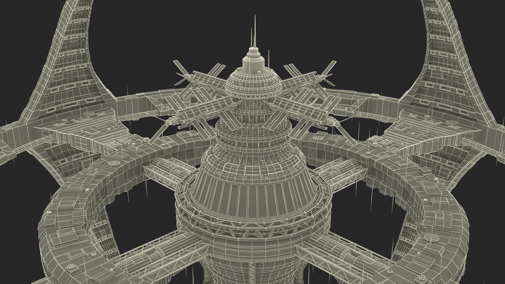 Futuristic Space Station 3D model
