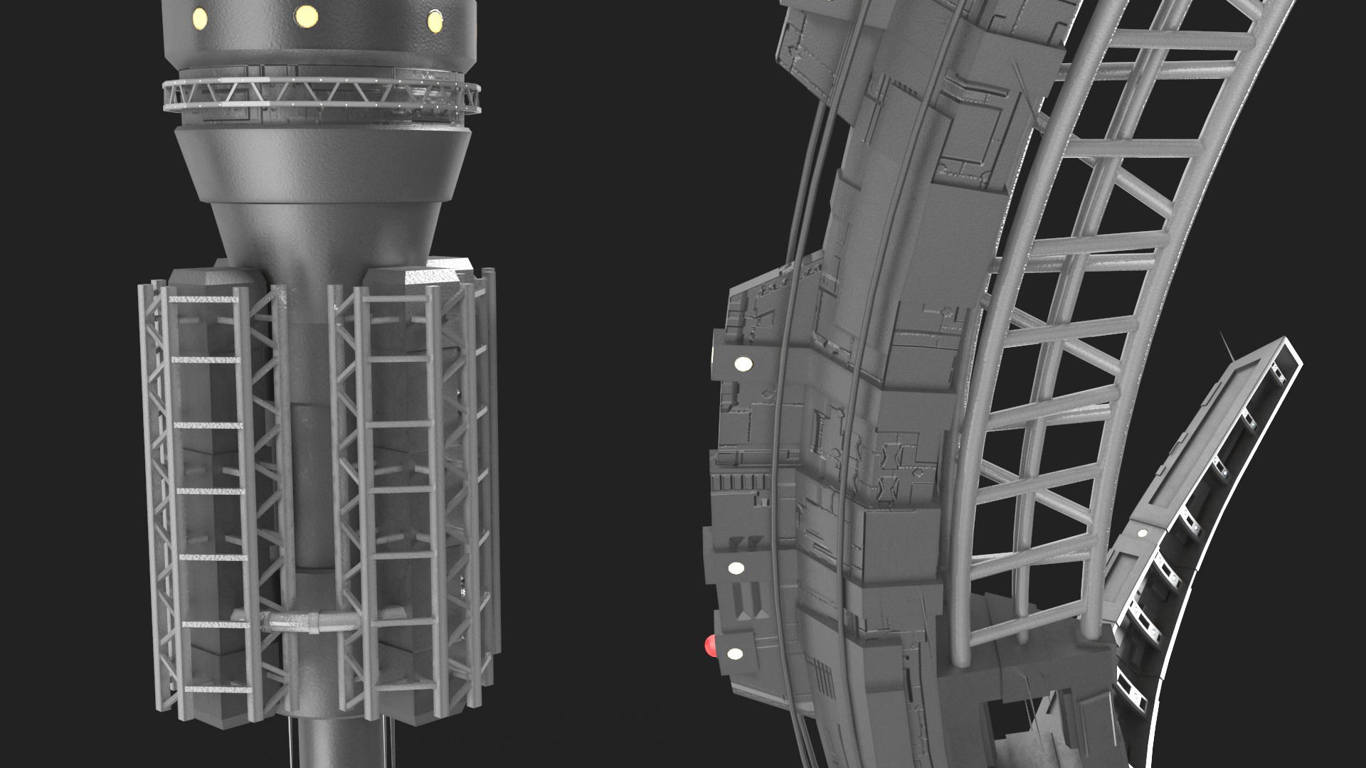 Futuristic Space Station 3D model