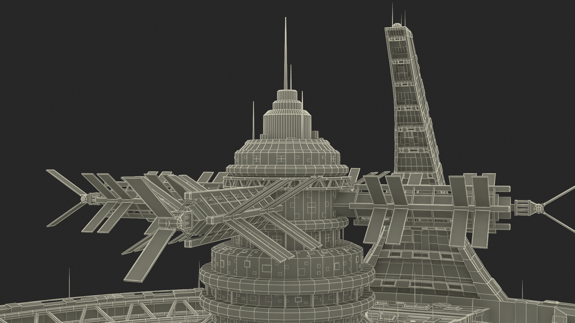 Futuristic Space Station 3D model