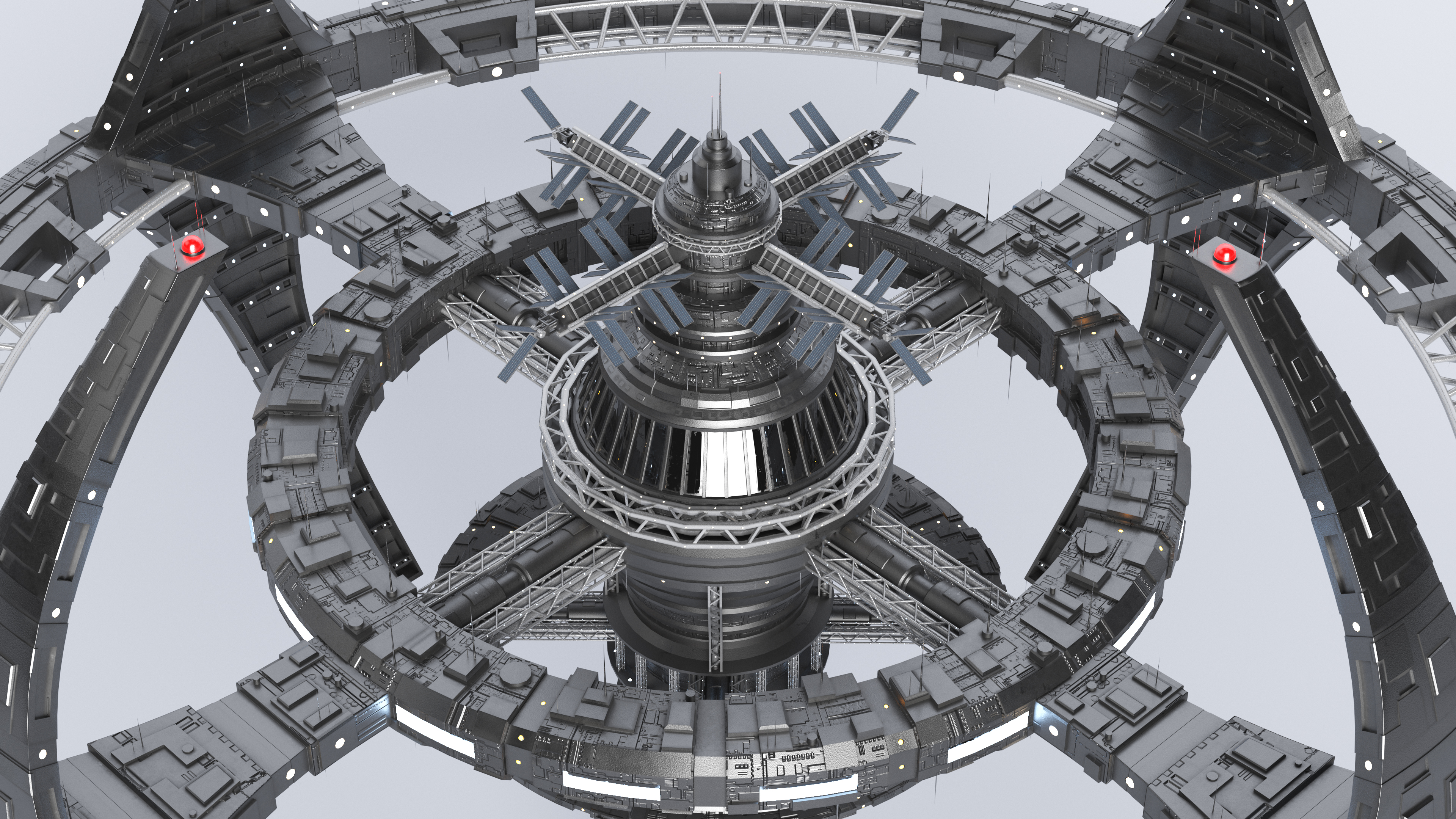Futuristic Space Station 3D model