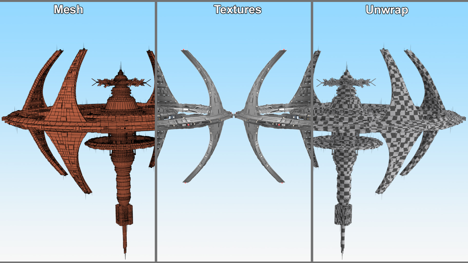 Futuristic Space Station 3D model