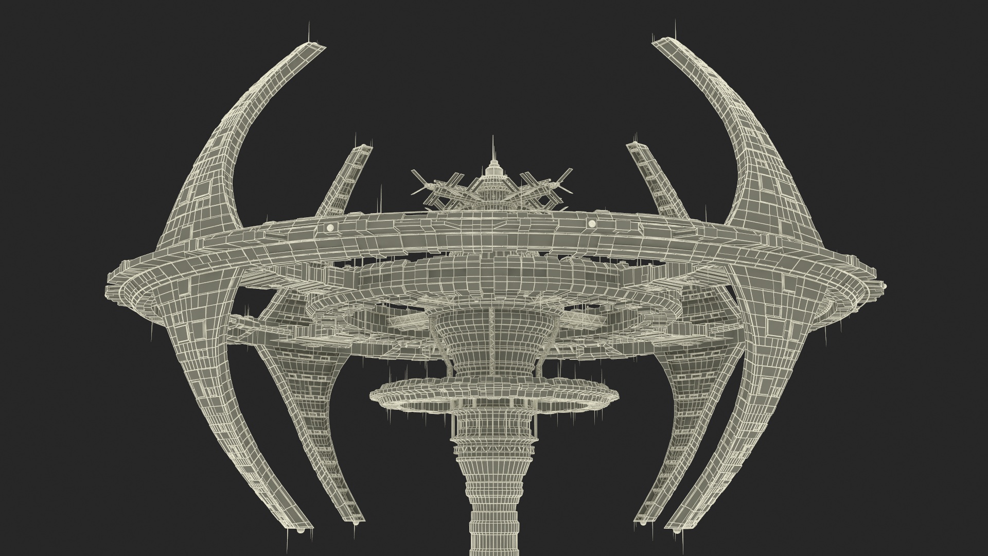 Futuristic Space Station 3D model