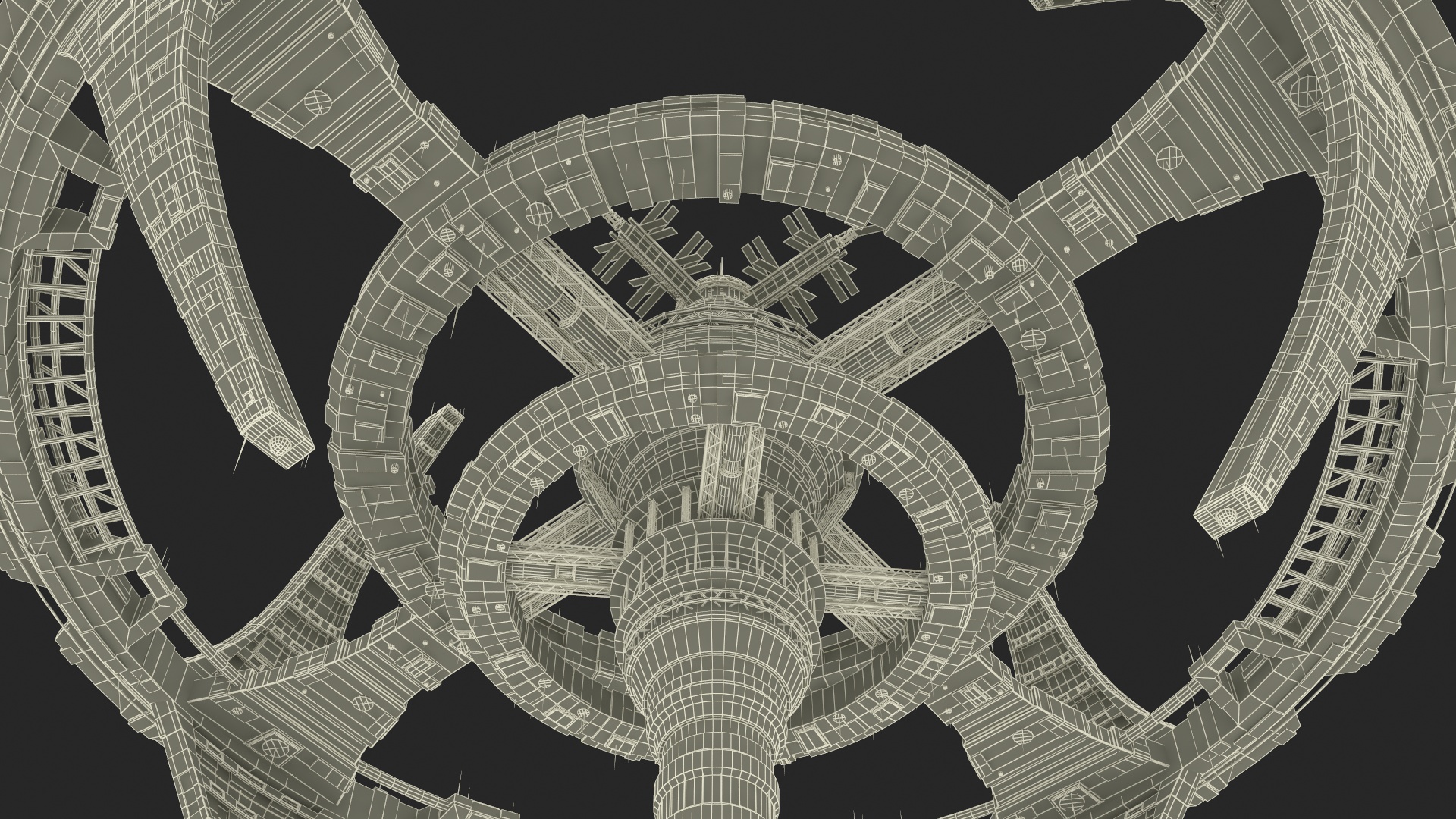 Futuristic Space Station 3D model