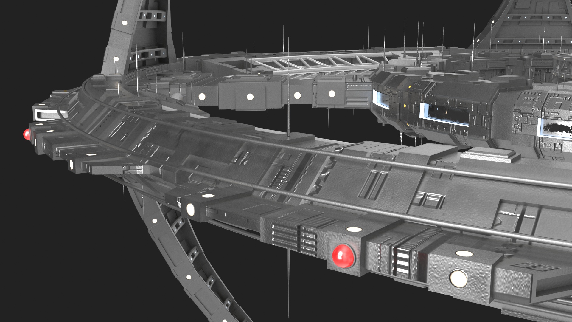 Futuristic Space Station 3D model