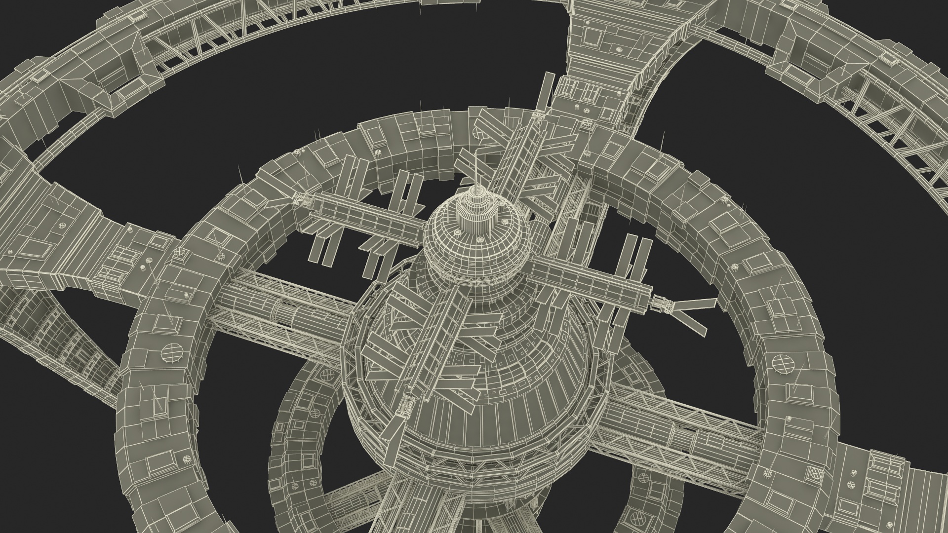 Futuristic Space Station 3D model