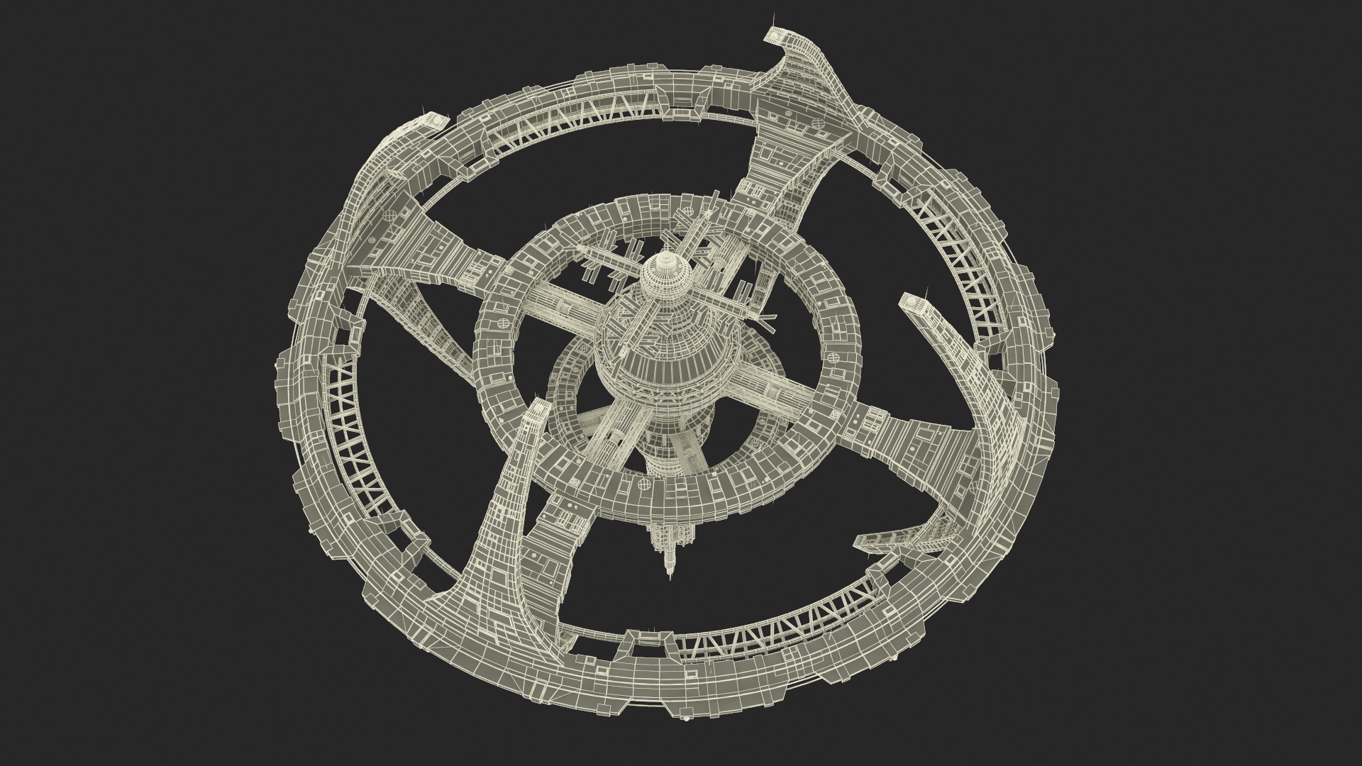 Futuristic Space Station 3D model