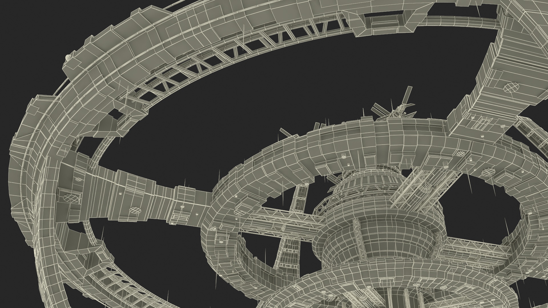 Futuristic Space Station 3D model