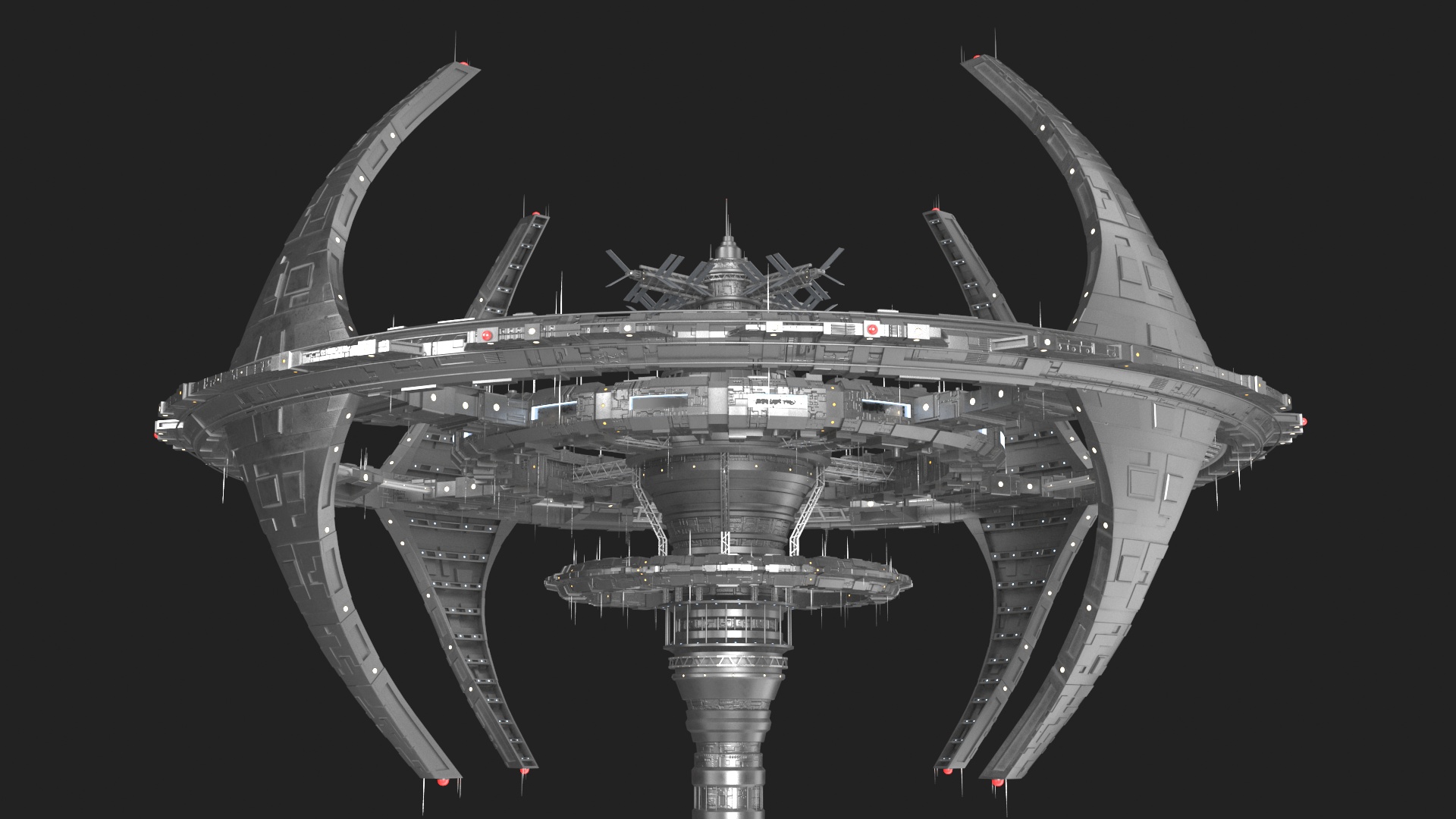 Futuristic Space Station 3D model