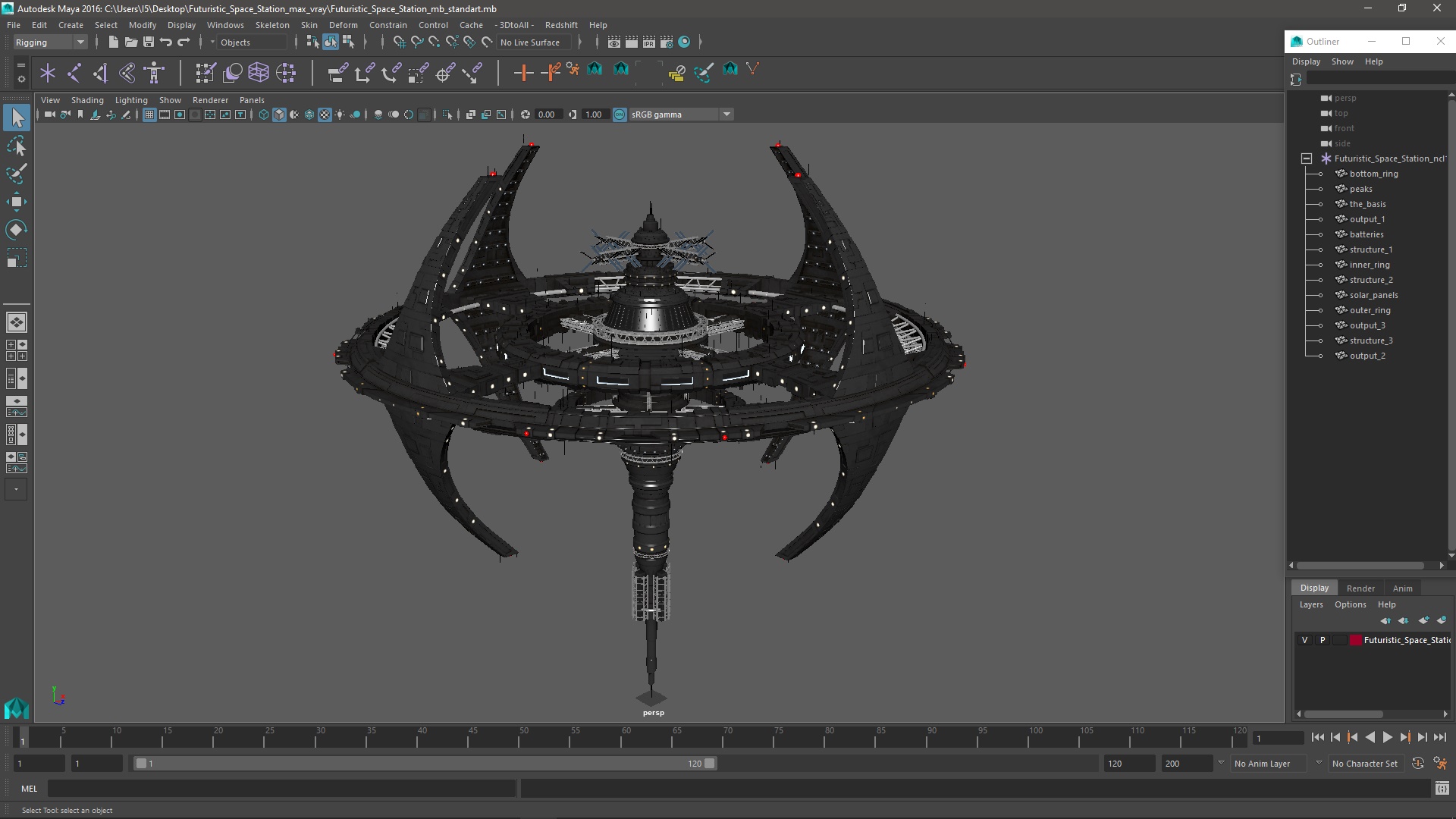 Futuristic Space Station 3D model