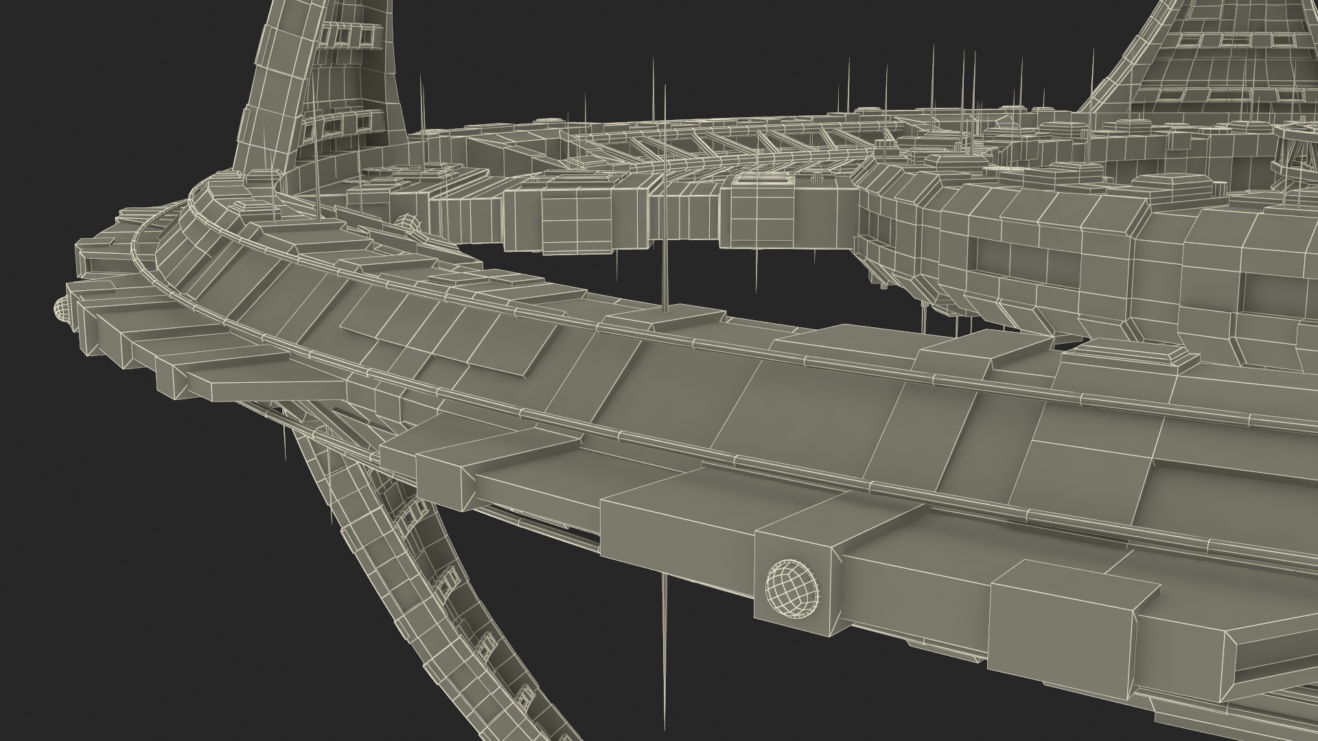 Futuristic Space Station 3D model