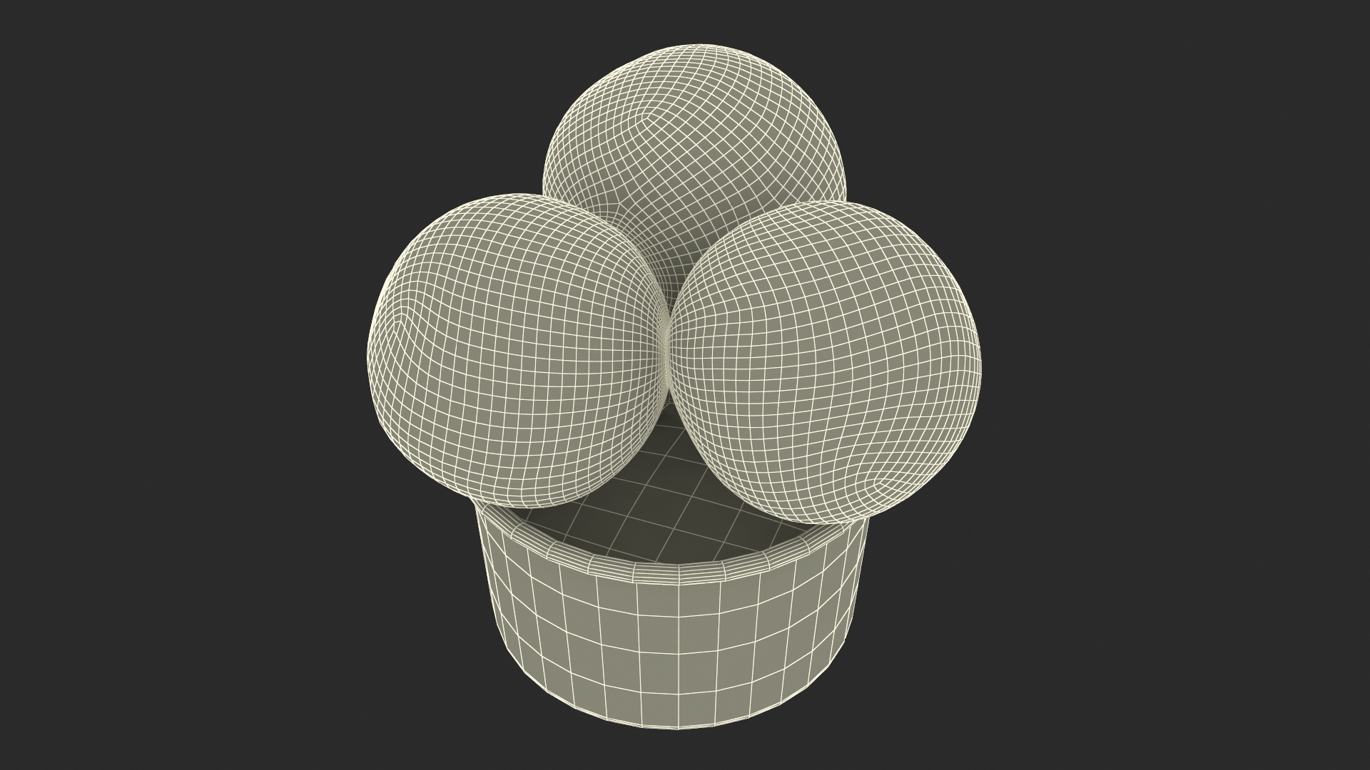 Ice Cream Chocolate Balls in Cardboard Cup 3D