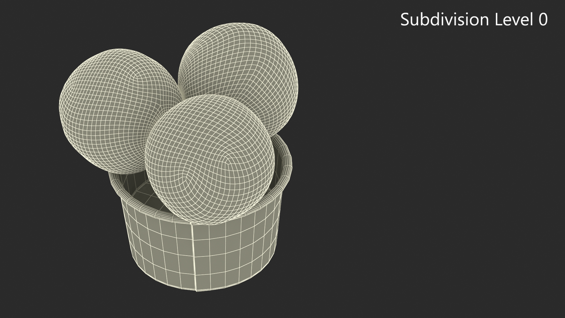 Ice Cream Chocolate Balls in Cardboard Cup 3D