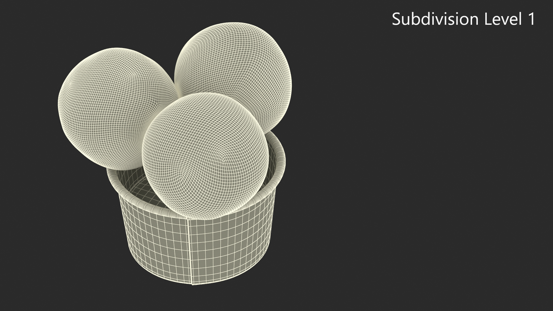 Ice Cream Chocolate Balls in Cardboard Cup 3D