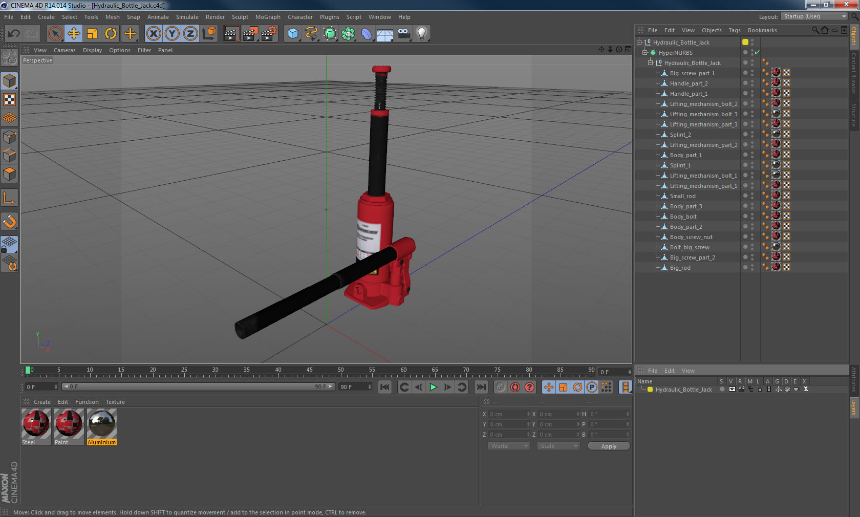 3D Hydraulic Bottle Jack