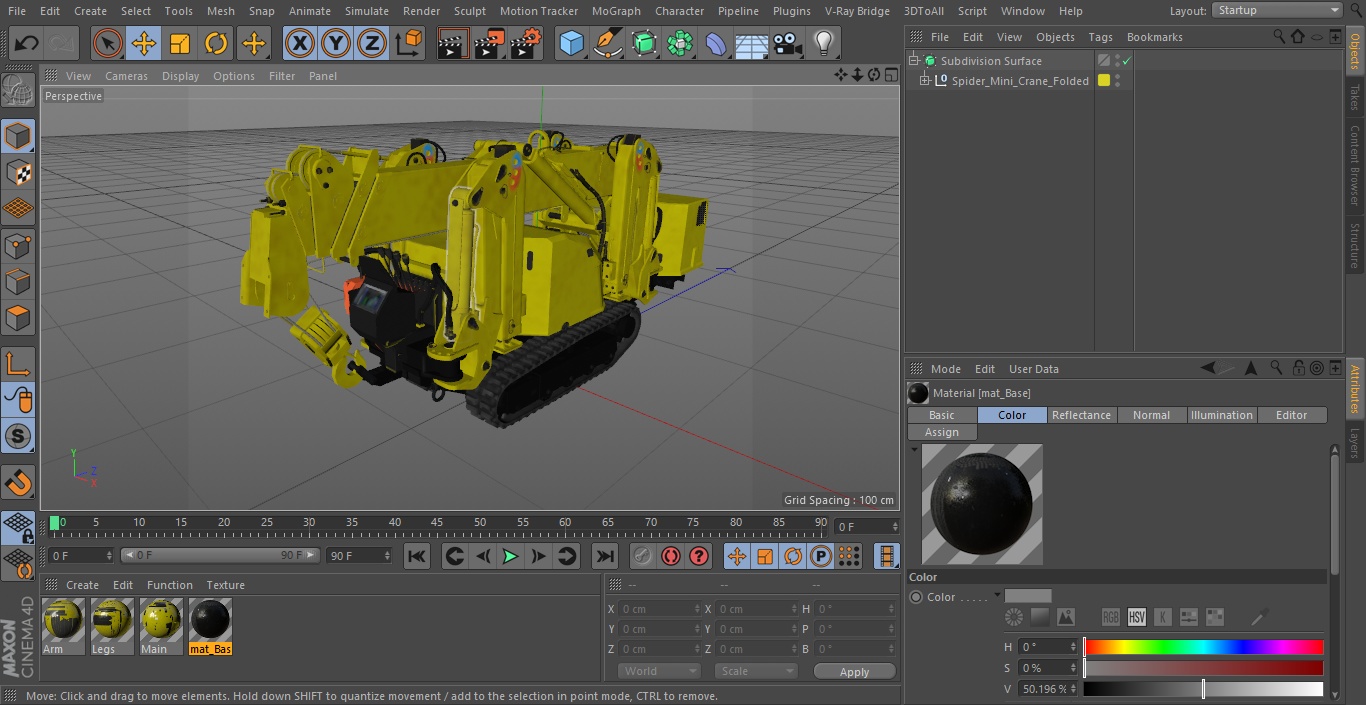 Spider Mini Crane Folded 3D model