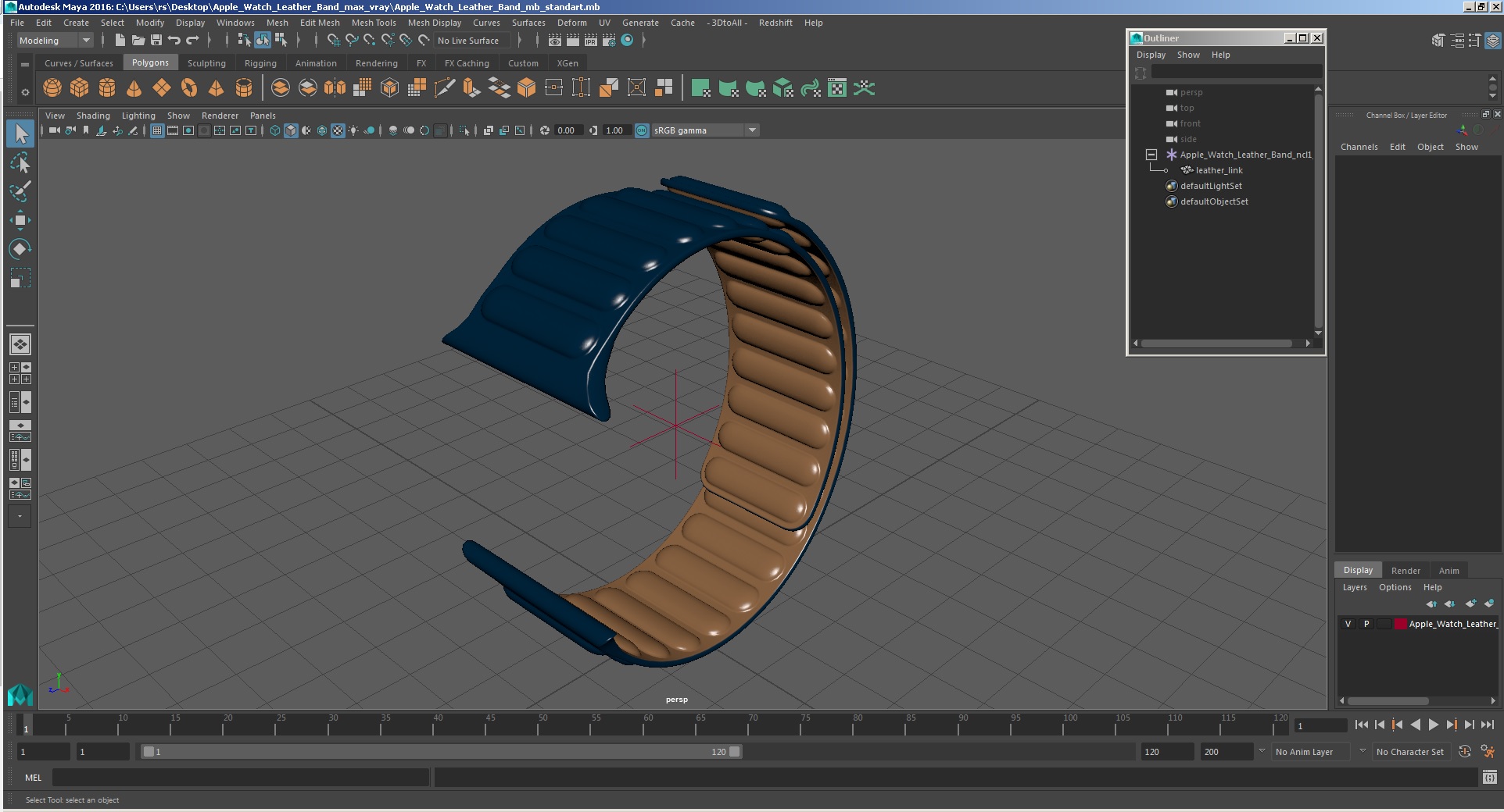 Apple Watch Leather Band 3D model