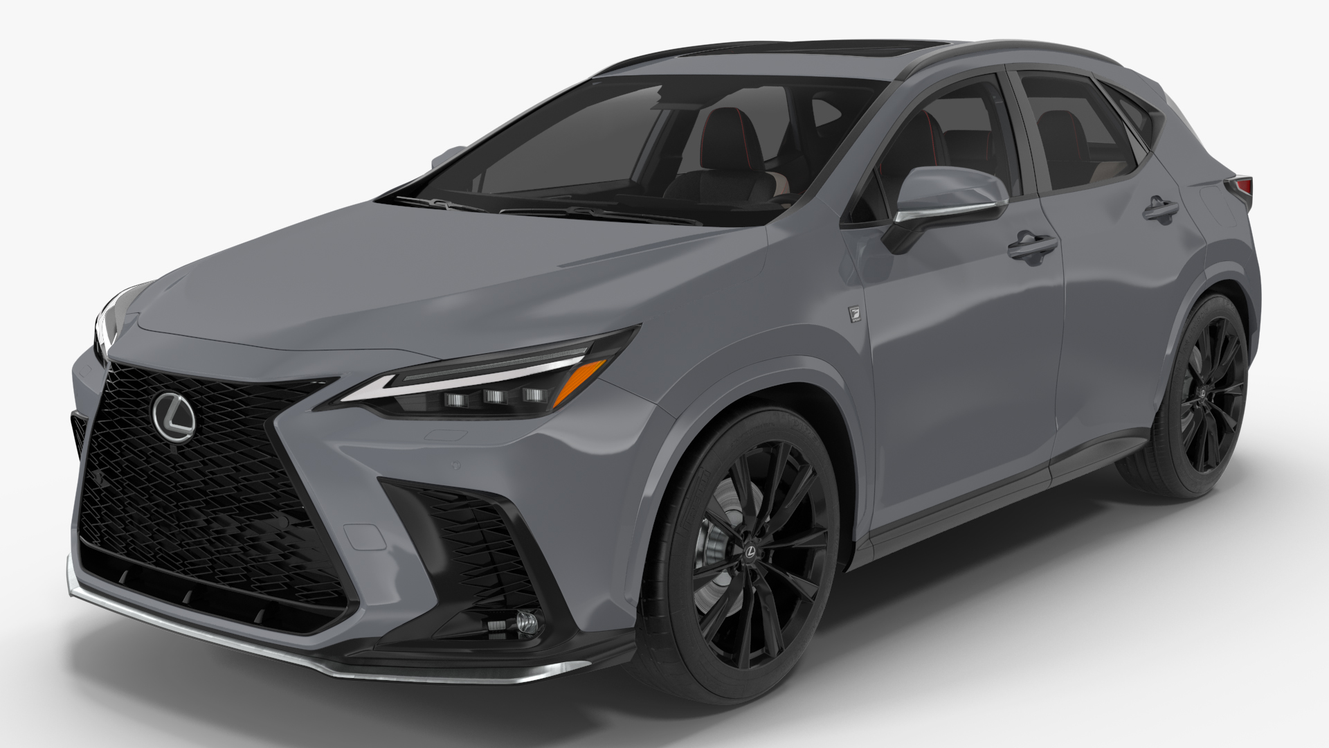 New 2024 Lexus NX Hybrid Grey Simple Interior Rigged 3D
