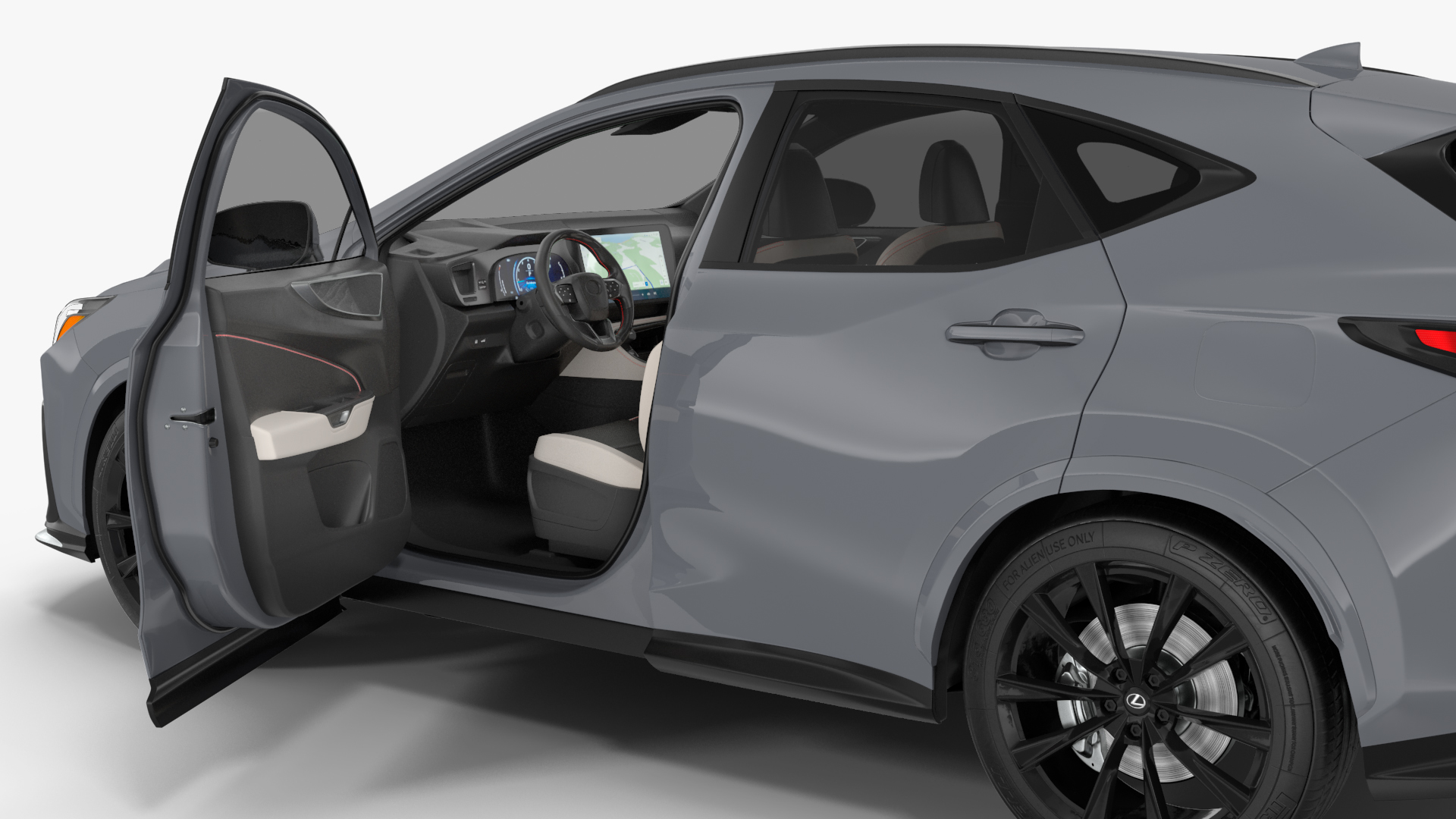 New 2024 Lexus NX Hybrid Grey Simple Interior Rigged 3D