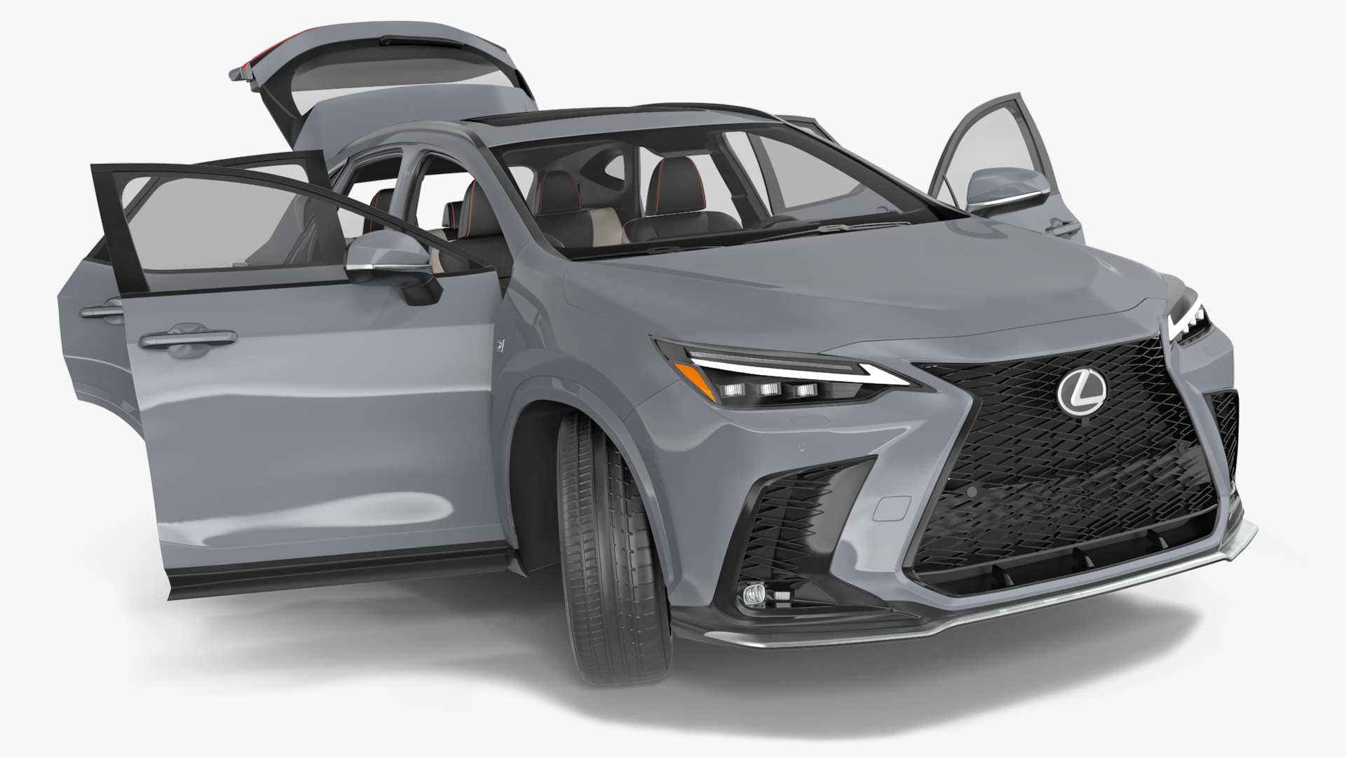 New 2024 Lexus NX Hybrid Grey Simple Interior Rigged 3D
