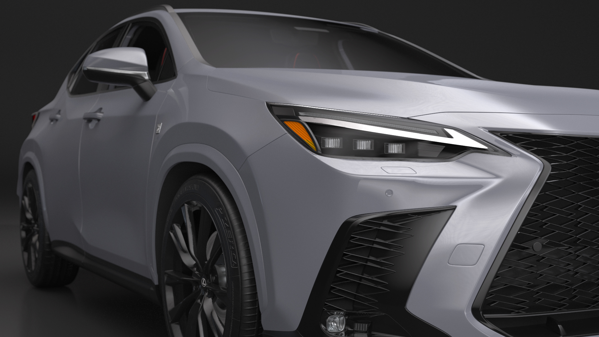 New 2024 Lexus NX Hybrid Grey Simple Interior Rigged 3D