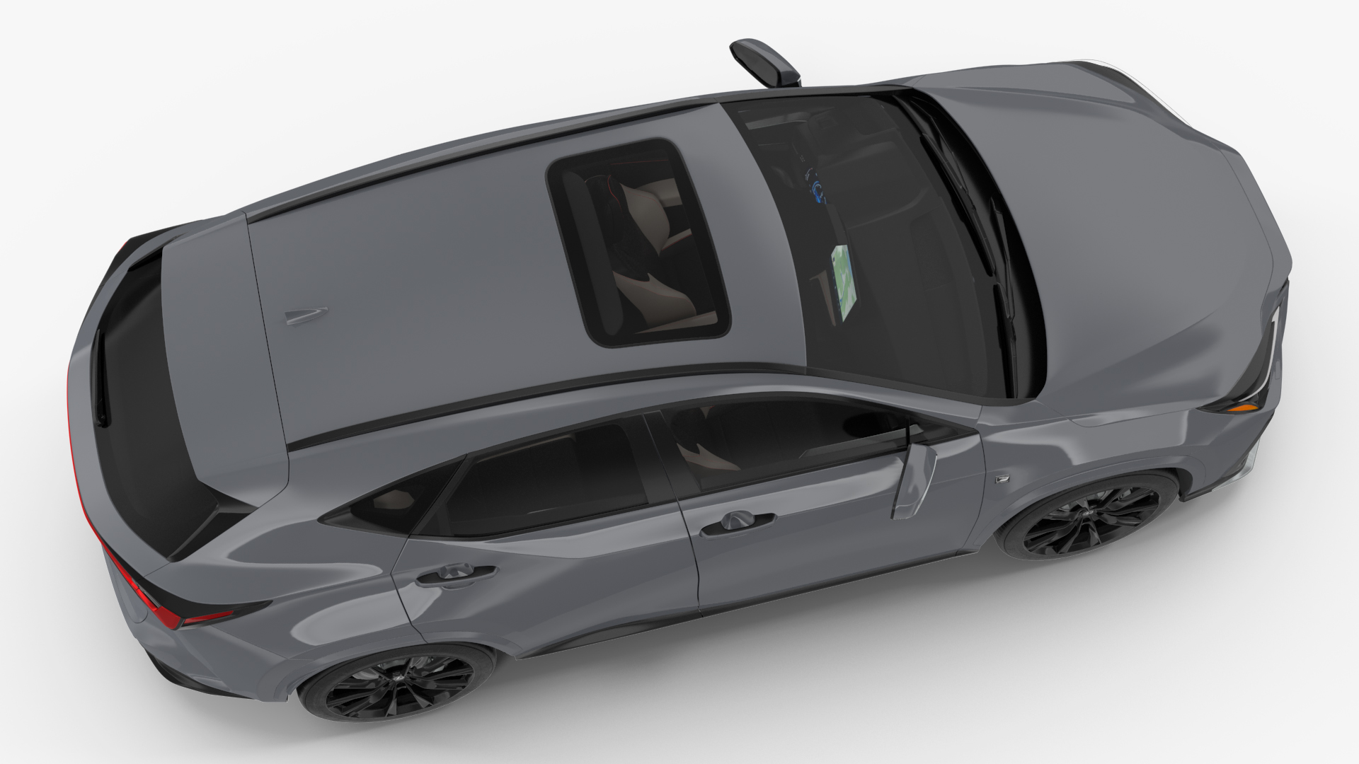 New 2024 Lexus NX Hybrid Grey Simple Interior Rigged 3D