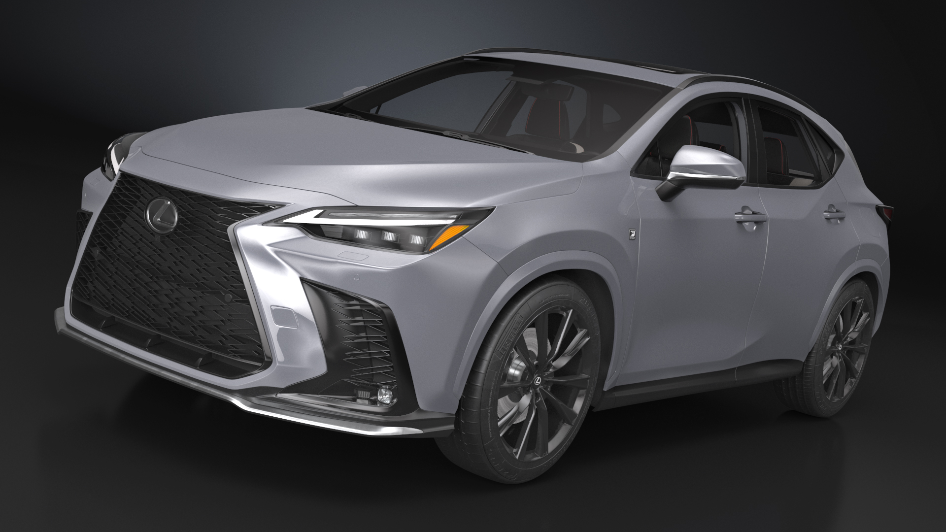 New 2024 Lexus NX Hybrid Grey Simple Interior Rigged 3D
