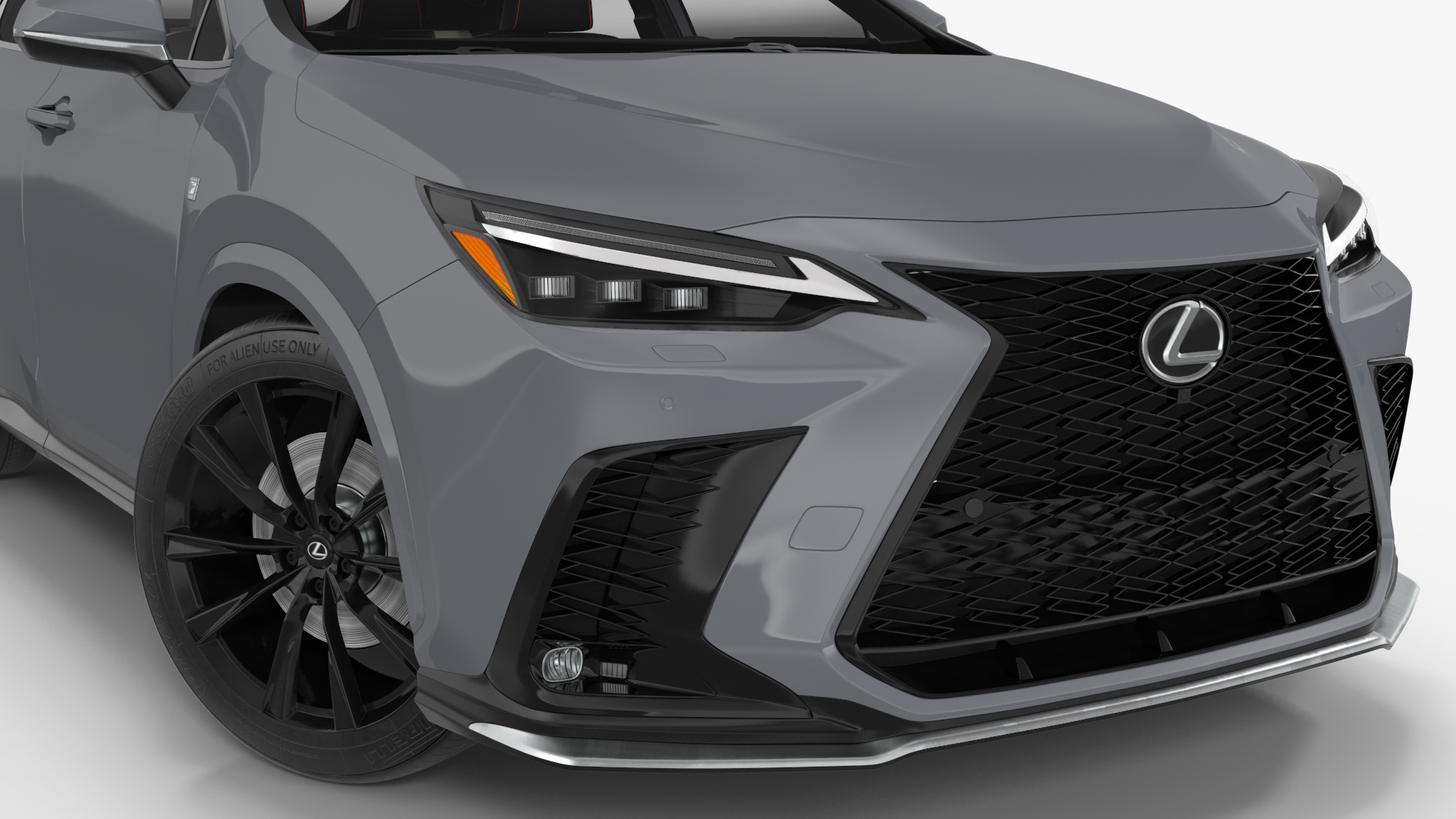 New 2024 Lexus NX Hybrid Grey Simple Interior Rigged 3D