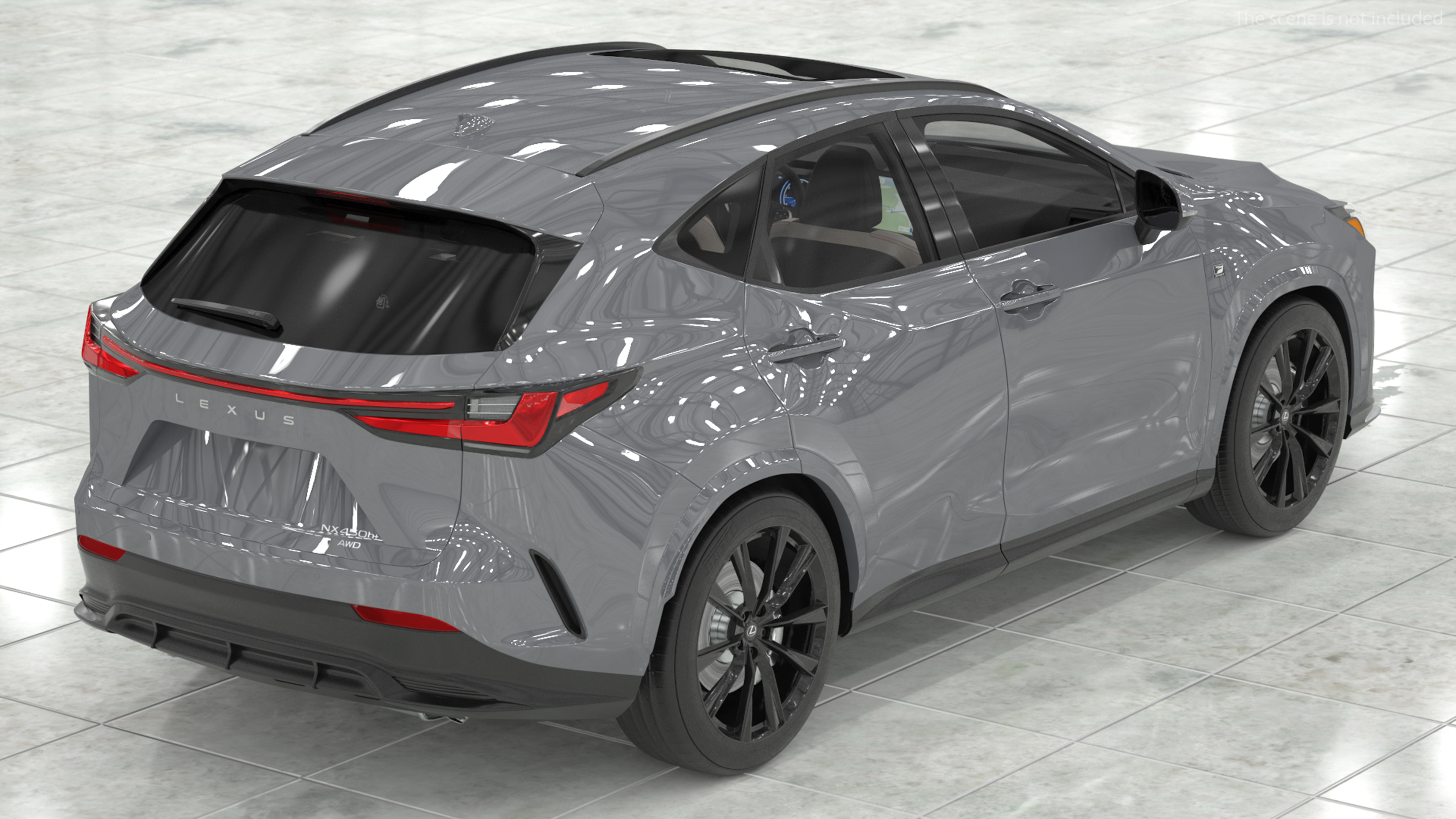 New 2024 Lexus NX Hybrid Grey Simple Interior Rigged 3D
