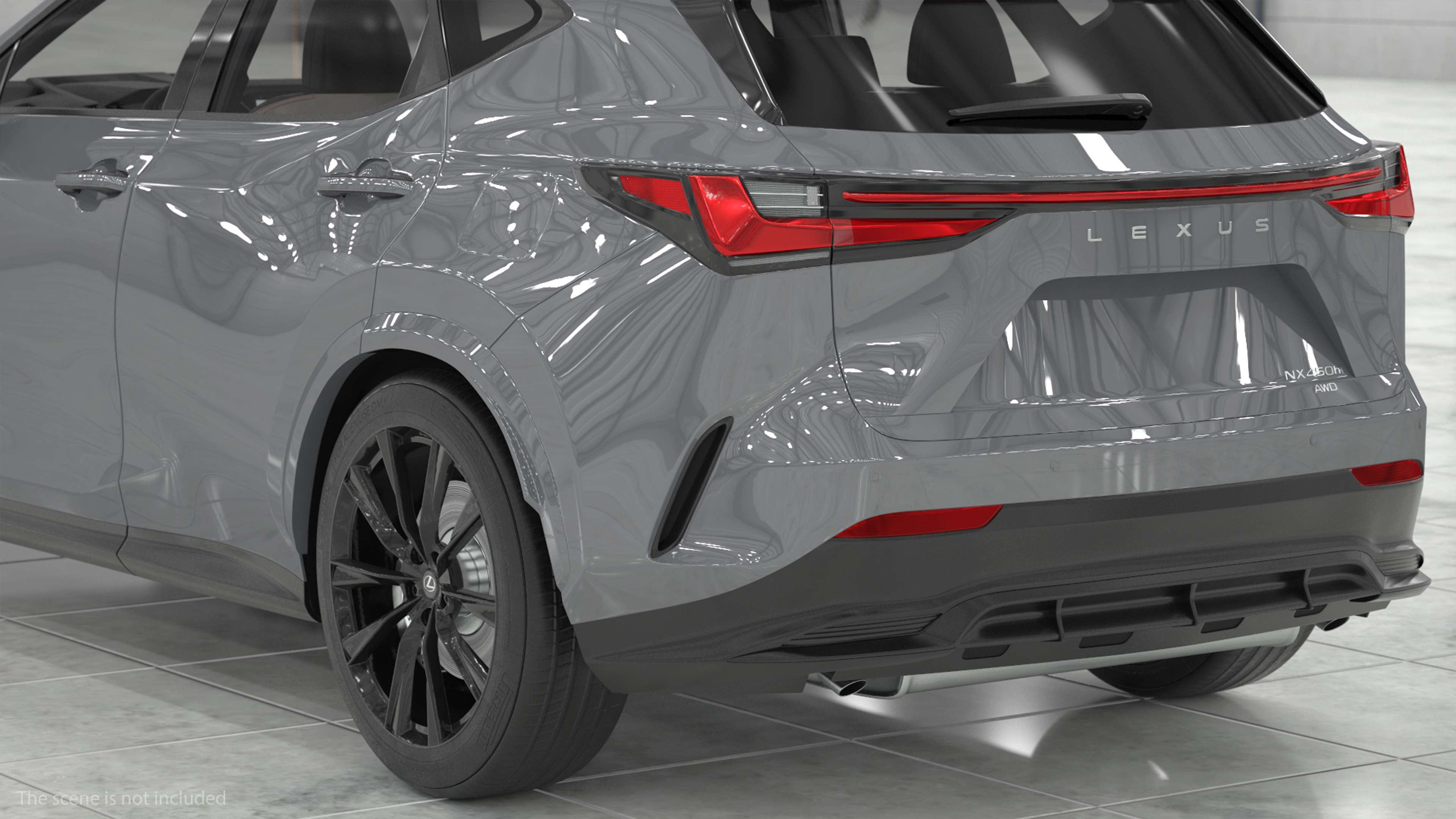 New 2024 Lexus NX Hybrid Grey Simple Interior Rigged 3D