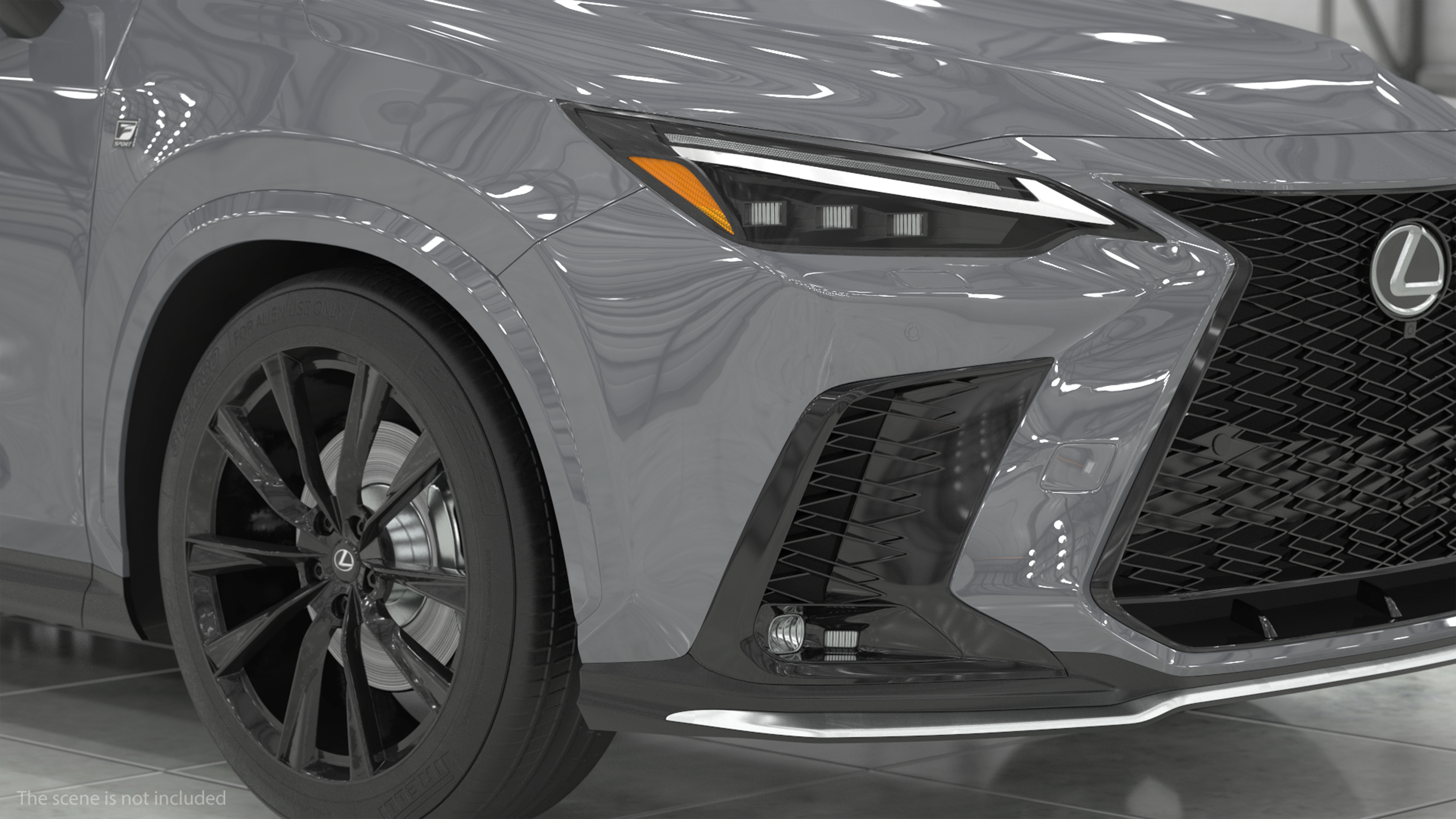 New 2024 Lexus NX Hybrid Grey Simple Interior Rigged 3D