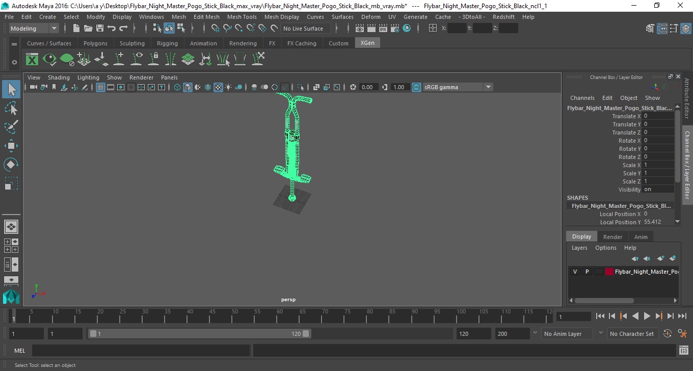 3D Flybar Night Master Pogo Stick Black
