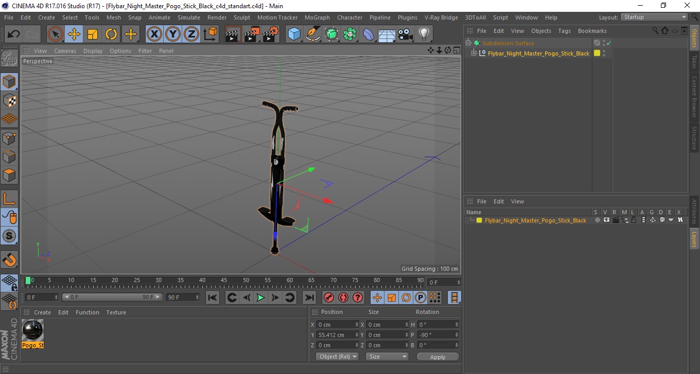 3D Flybar Night Master Pogo Stick Black