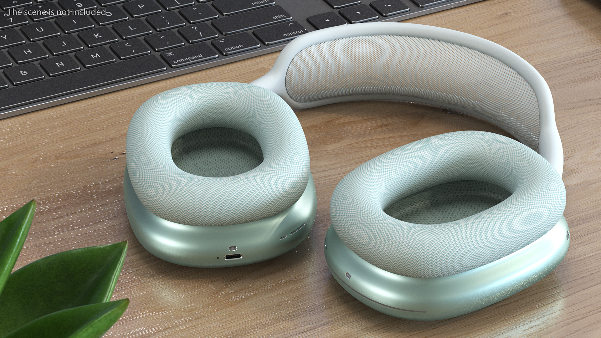 Green AirPods Max with Case 3D