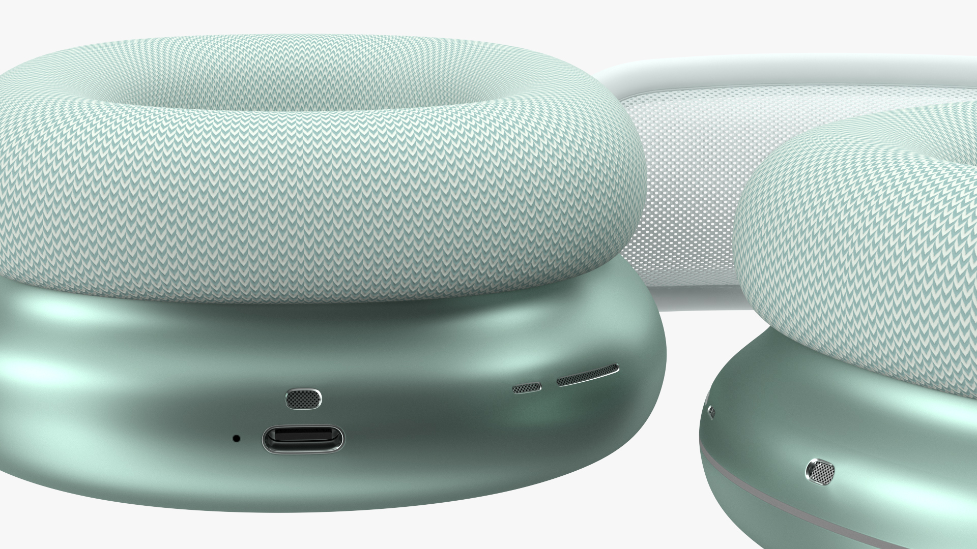 Green AirPods Max with Case 3D